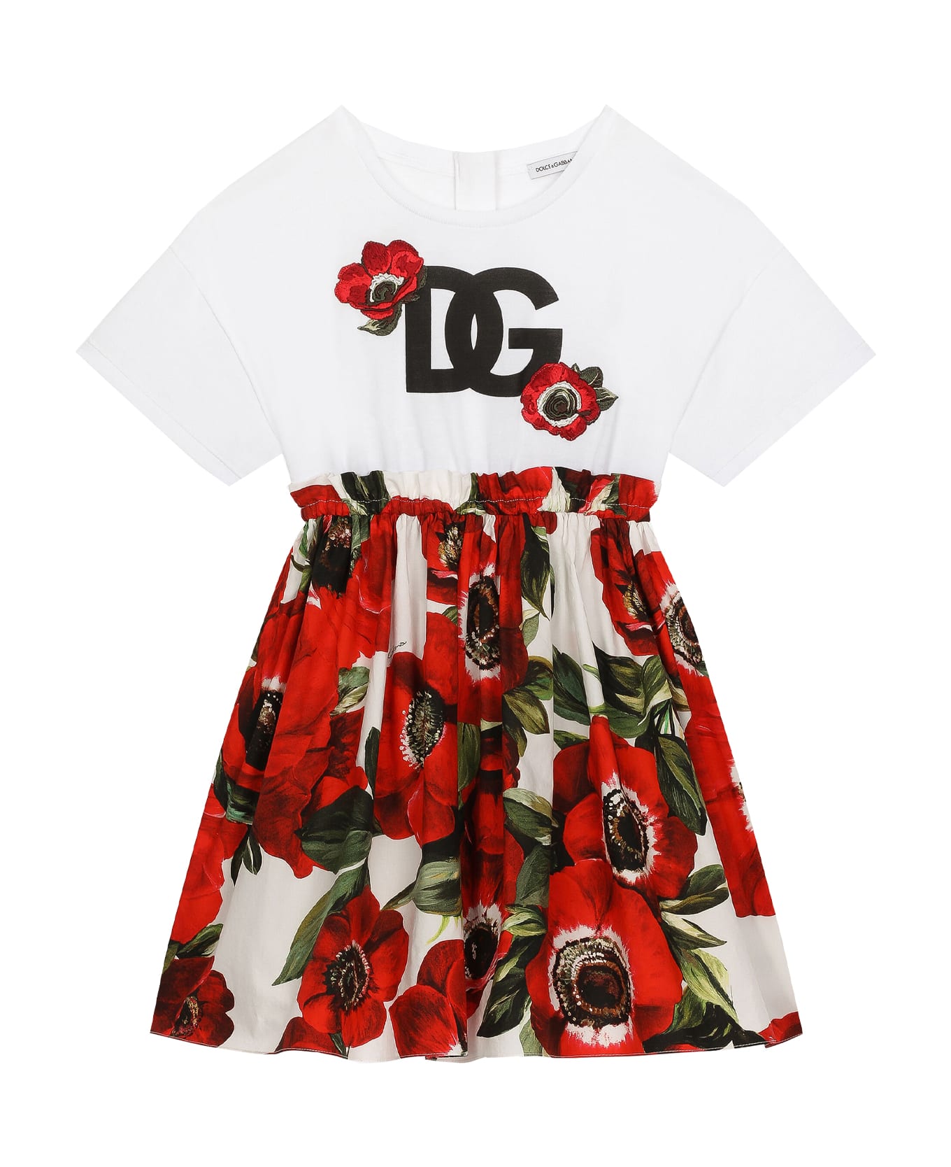 Dolce & Gabbana Jersey Dress With Anemone Flower Print - Multicolor