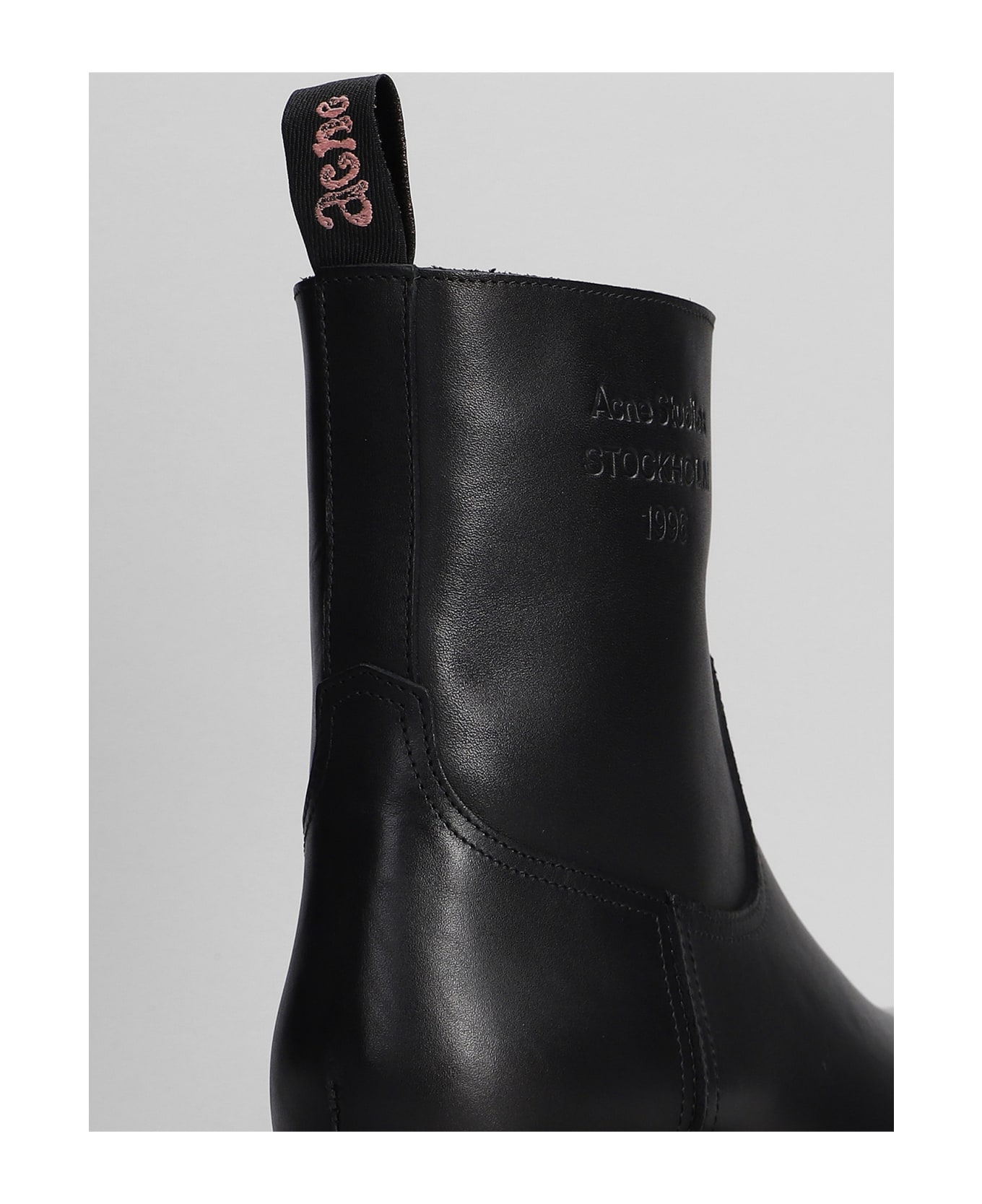 Acne Studios Ankle Boots In Black Leather - black