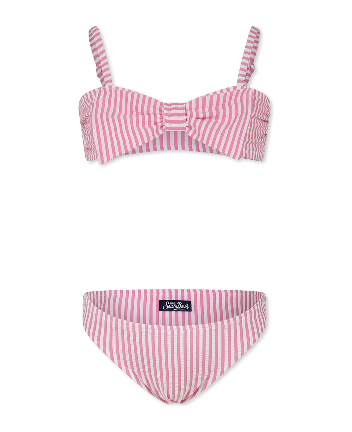 MC2 Saint Barth Pink Bikini For Girl With Bow - Pink
