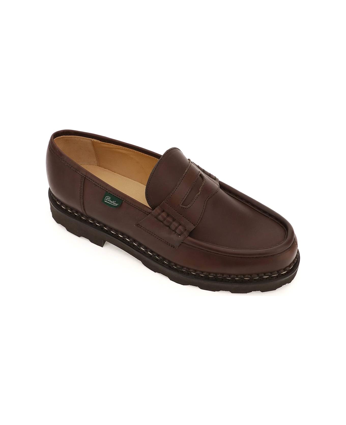 Paraboot Leather Reims Penny Loafers - Marron Lis Cafe`
