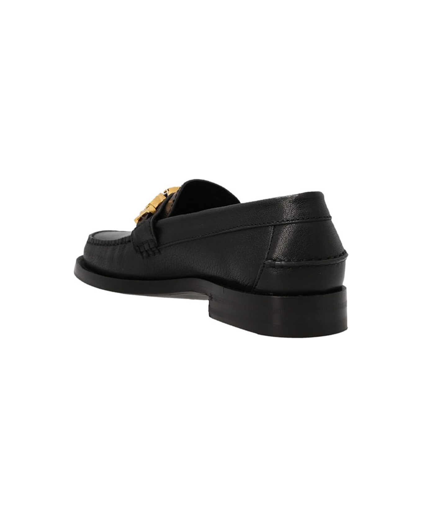 Gucci Logo Plaque Leather Loafers - Black