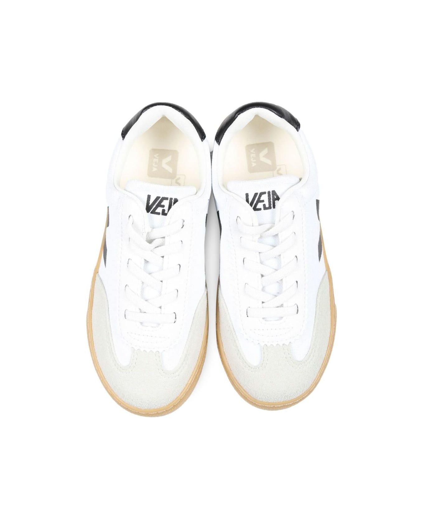 Veja 
volley
 White Low Top Sneakers With Contrasting Heel With Logo Lettering And Logo Detail On The Side In Canvas Boy - White