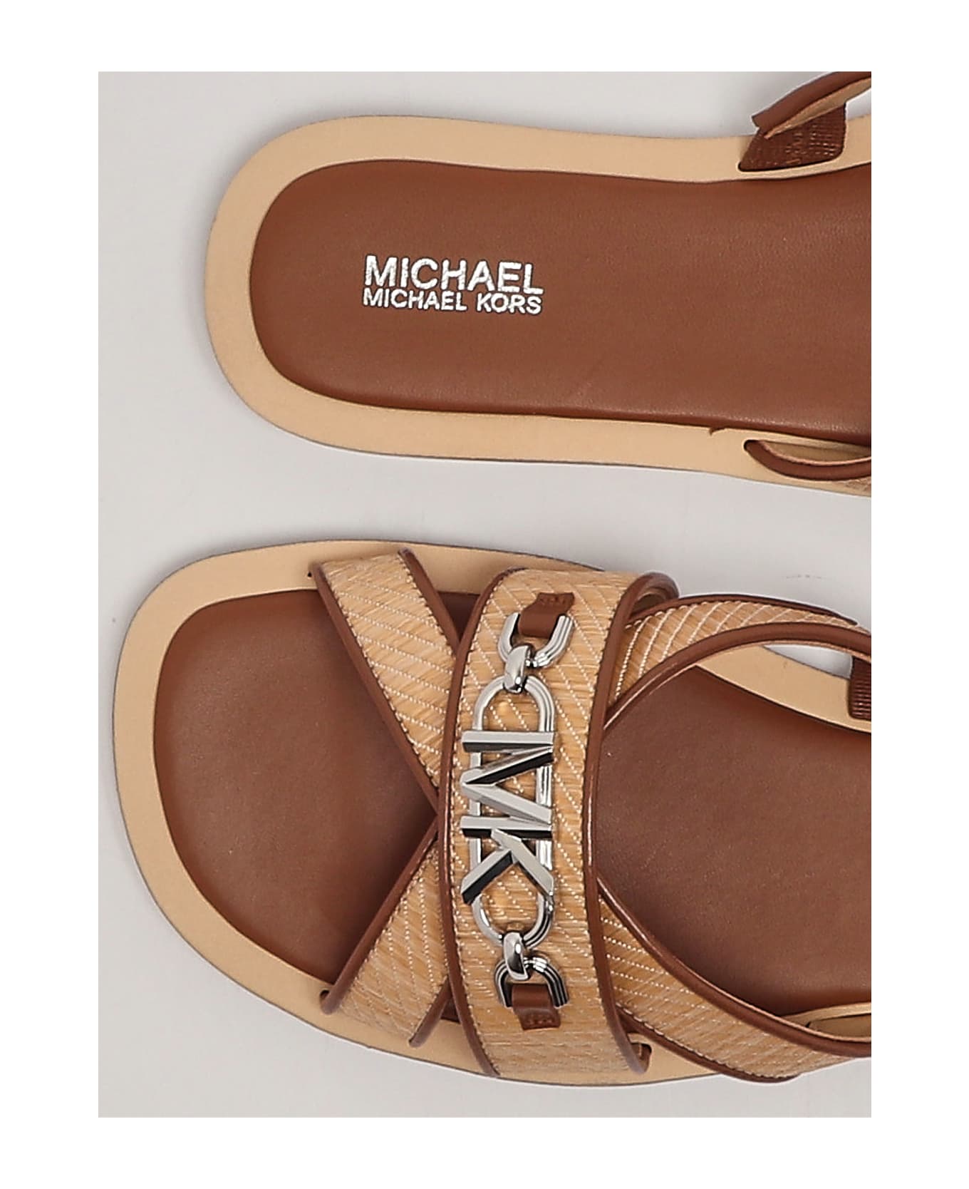 Michael Kors Tiffanie Flat Slide Sandal - NATURALE-CUOIO