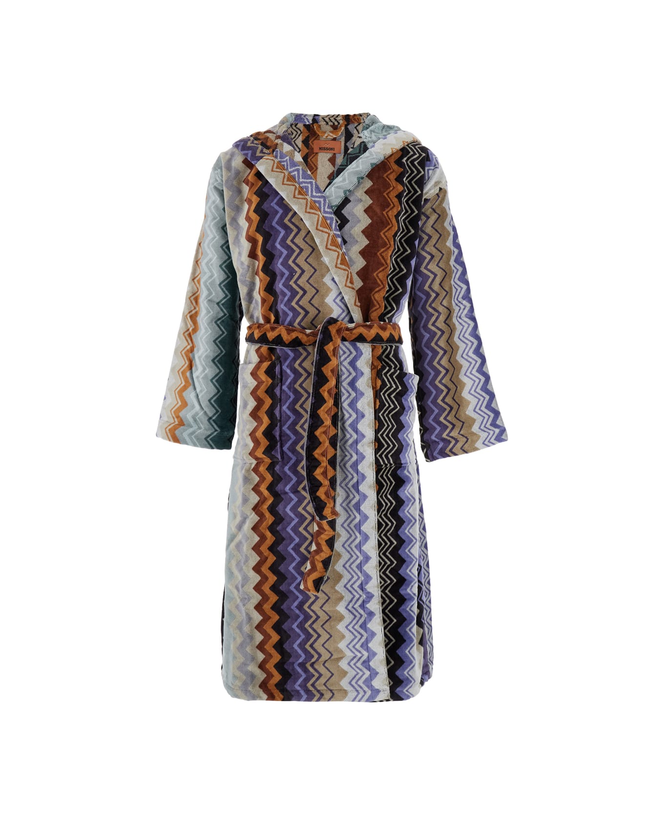 Missoni 'giacomo' Multicolor Bathrobe With Zig Zag Motif In Cotton - Multicolor