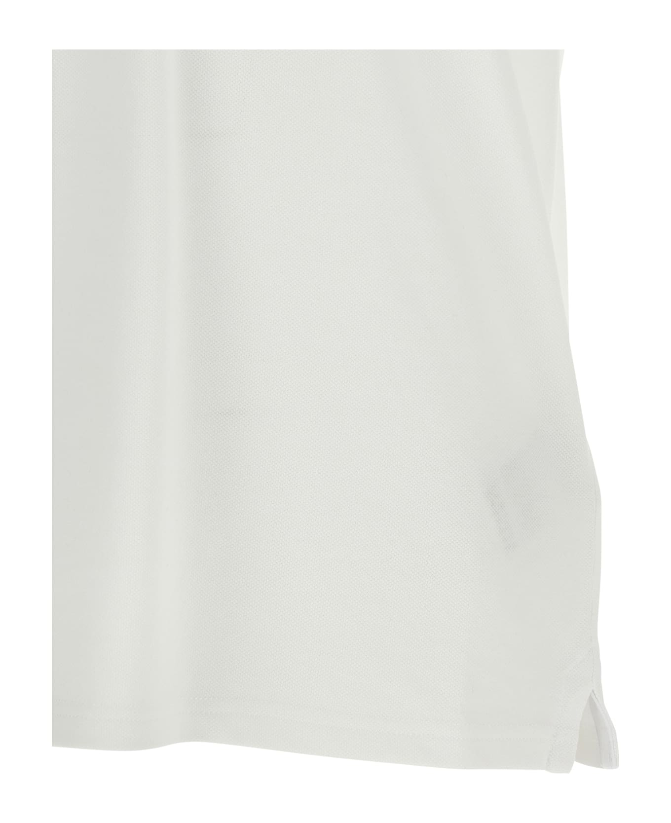Moncler Piqué Cotton Polo Shirt - White