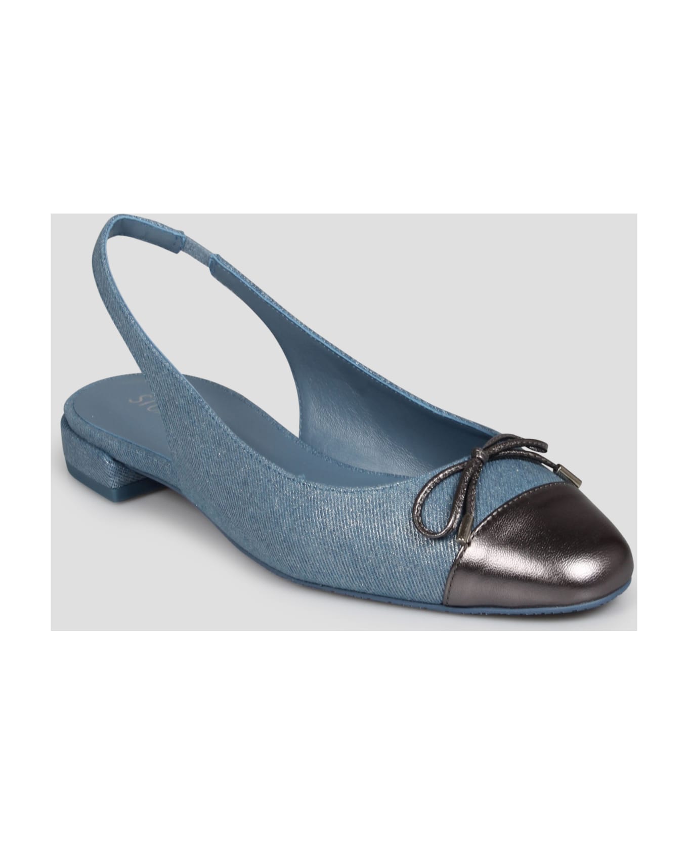 Stuart Weitzman Sleek Bow Slingback Flat Ballerina - Blue フラットシューズ