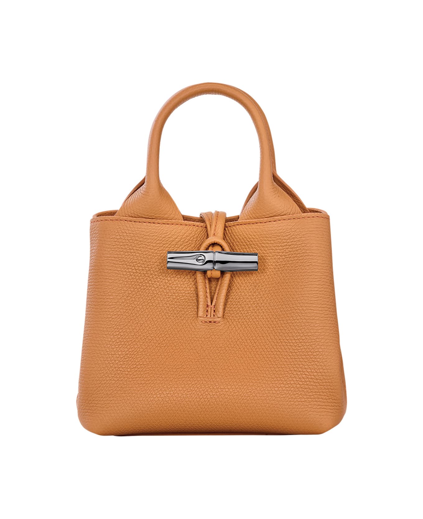 Longchamp 
le Roseau
 Beige Handbag With Toggle Closure In Grained Leather Woman - Beige