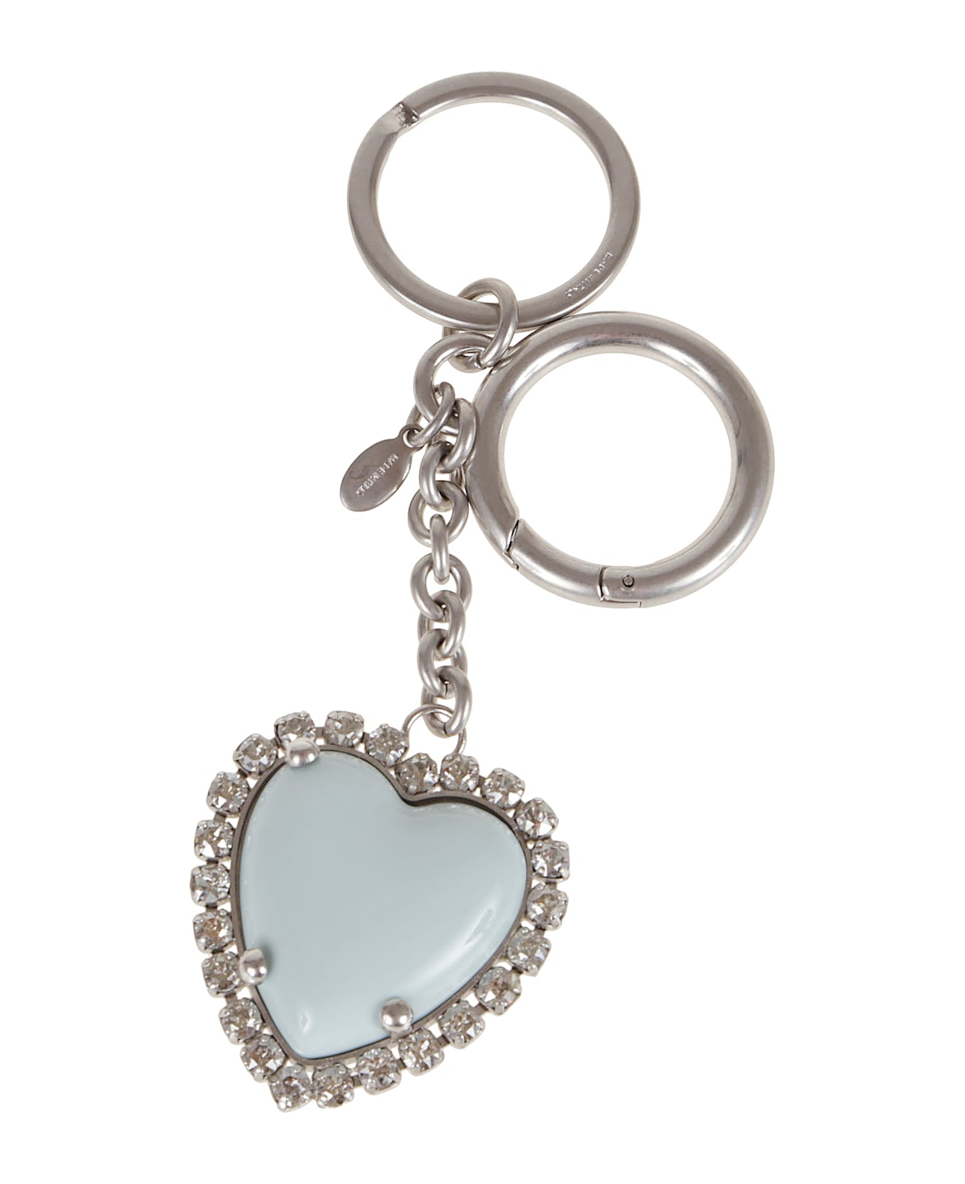 Valentino Garavani Key Ring Vlogo Signature - Bxl Vint Palladium Cryst Silv Shade Azzurro
