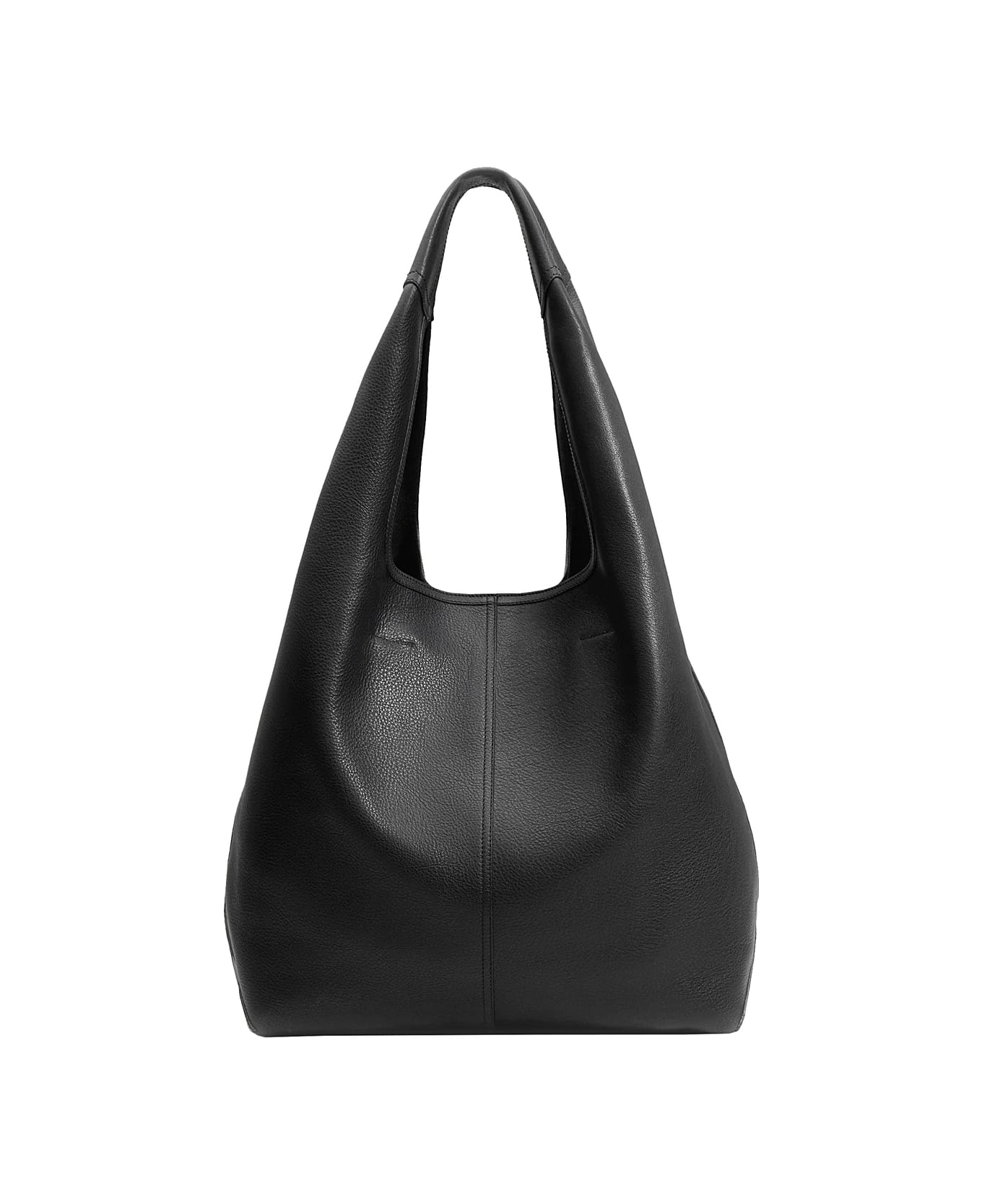 Ami Alexandre Mattiussi 
etienne
 Black Shoulder Bag With Logo Print On The Front In Leather Woman - BLACK