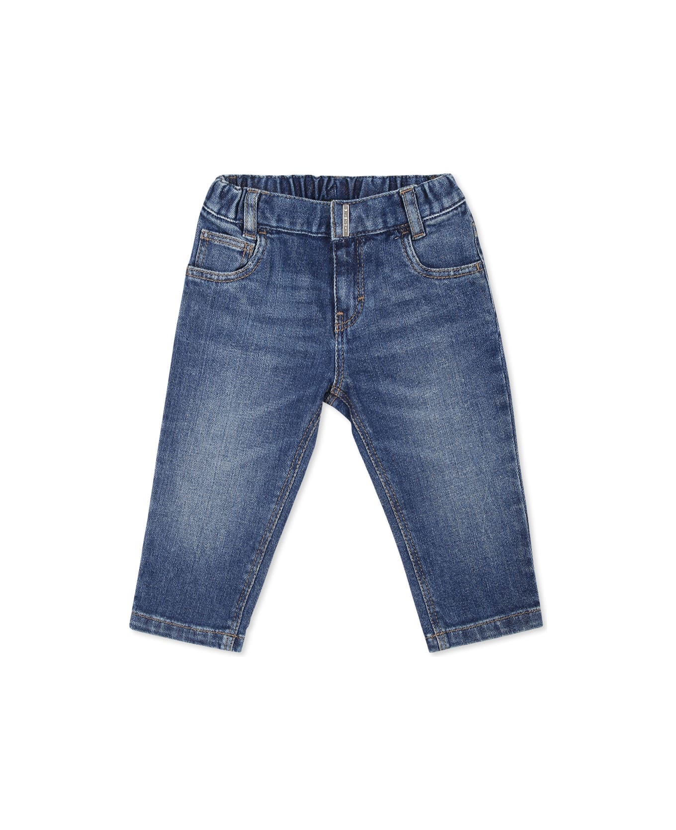 Givenchy Blue Jeans For Babykids With 4g Motif And Stars - Denim