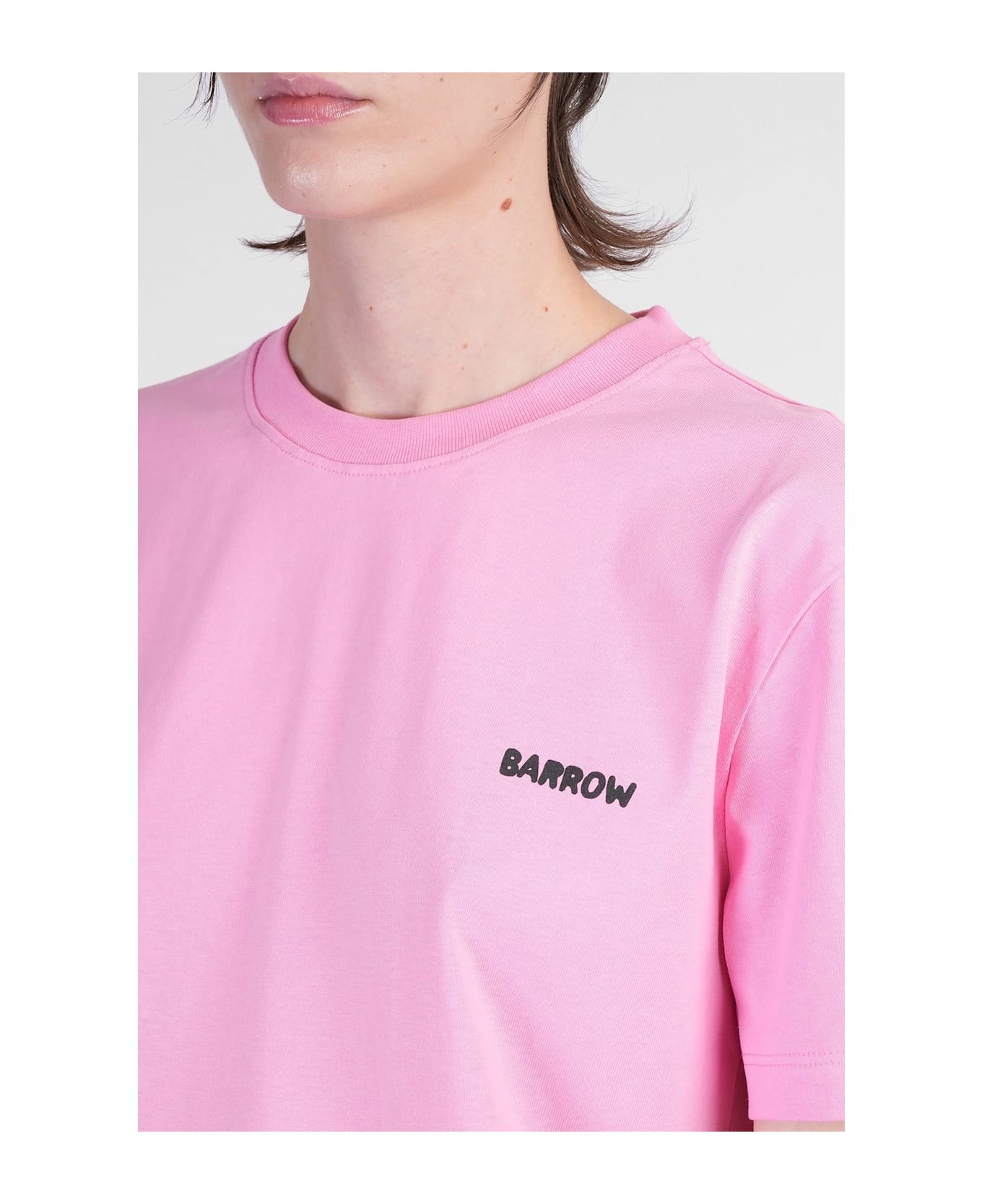 Barrow T-shirt In Rose-pink Cotton - rose-pink