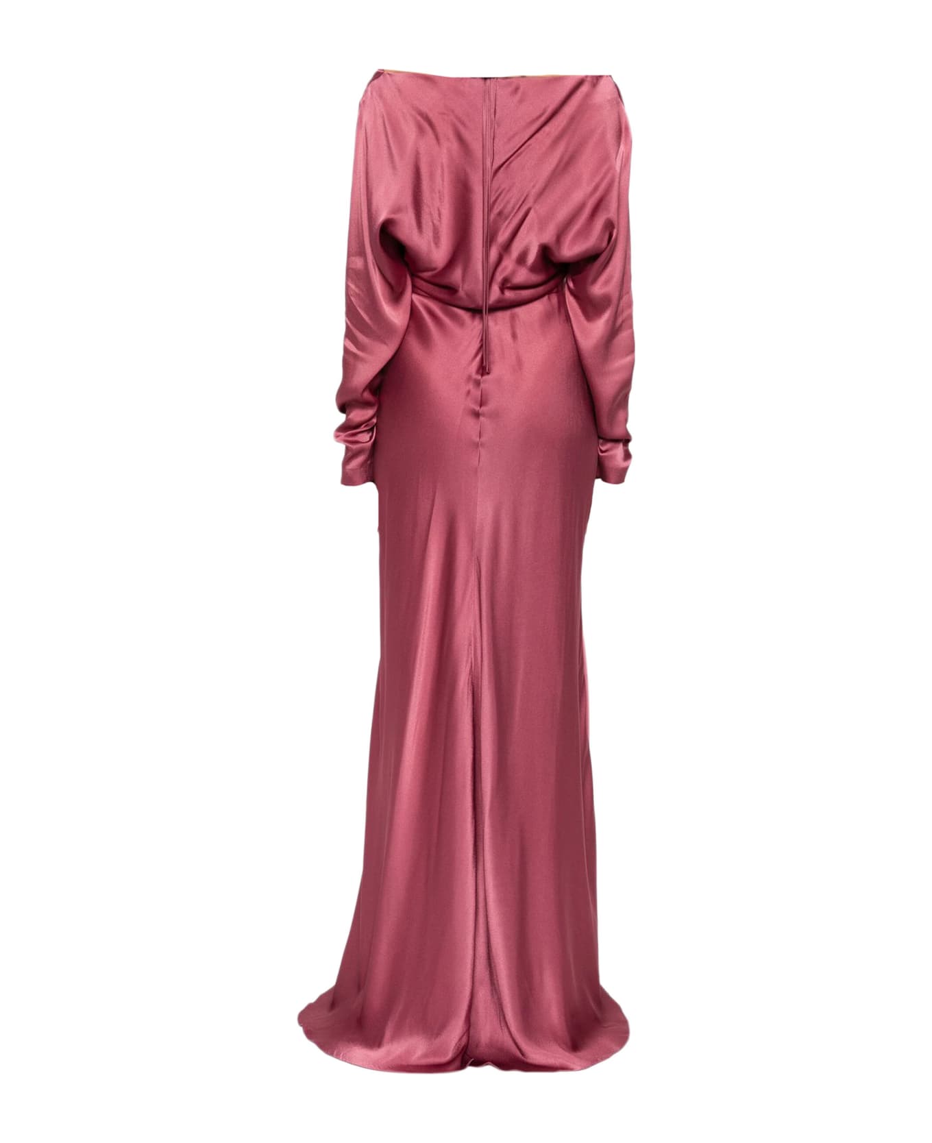 Alberta Ferretti Aubergine Satin Finish Dress - Pink