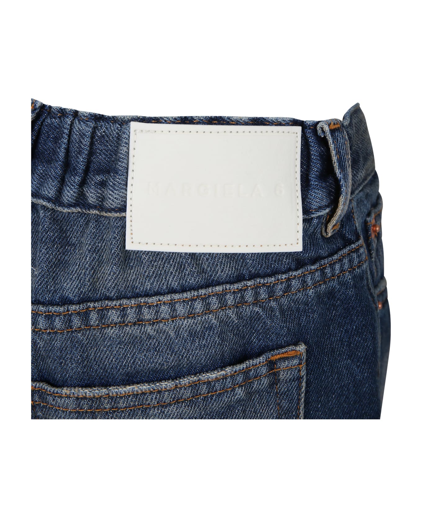 MM6 Maison Margiela Denim Jeans For Girl With Contrasting Stitching - Denim