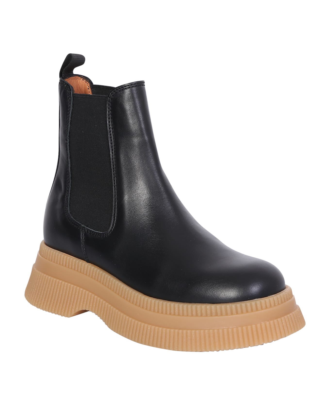 Ganni Chelsea Creepers Boots With Maxi Sole In Black - Black