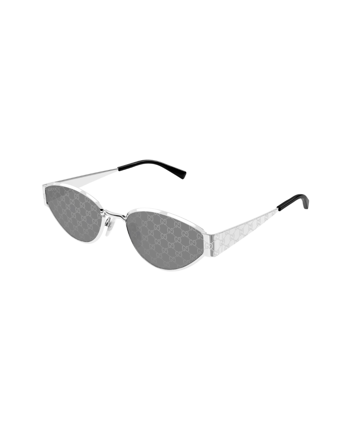 Gucci Eyewear Gucci Gg1853s Linea Sign Gg1853s 002 Silver Smoke Sunglasses - Argento serigrafato