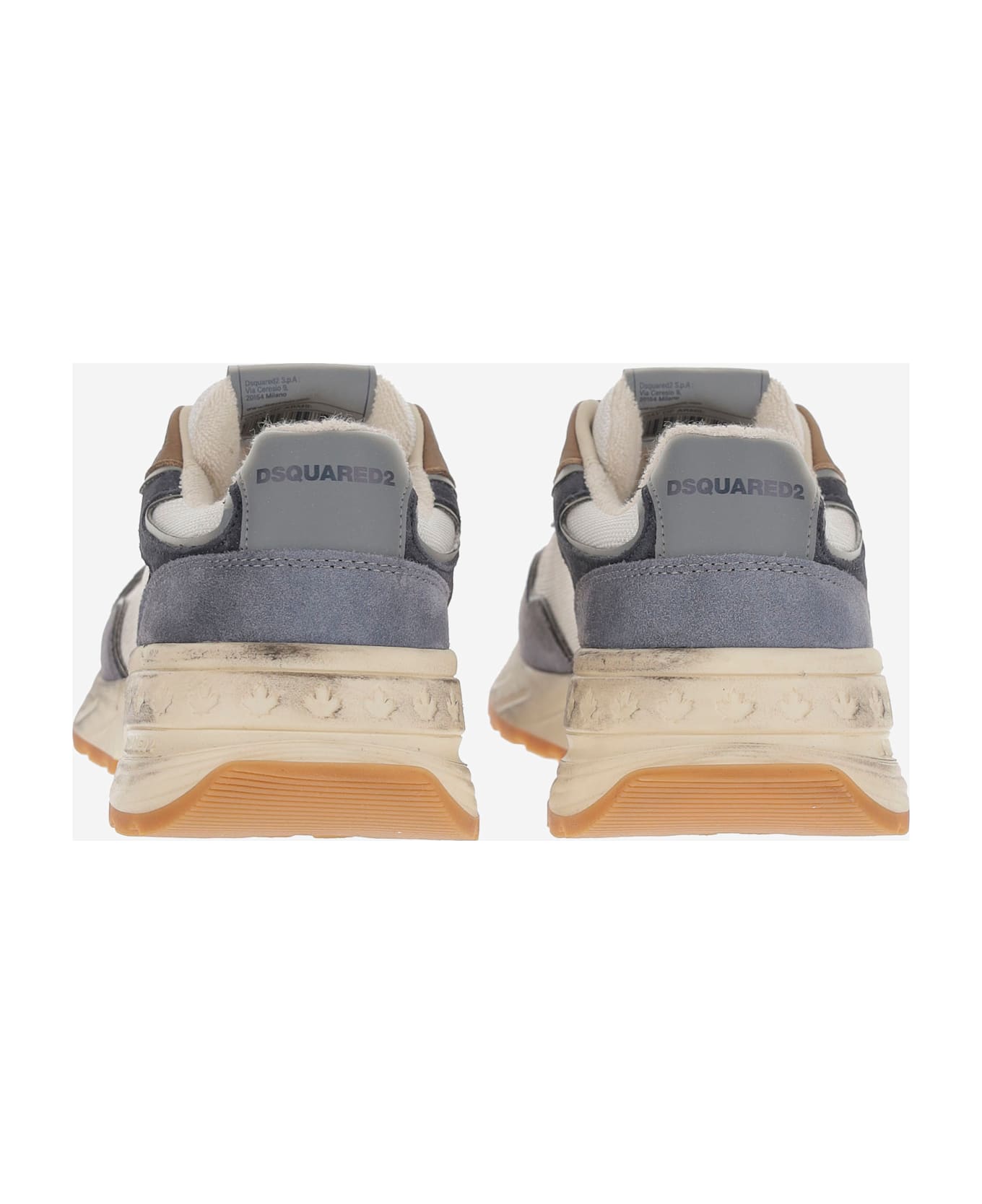 Dsquared2 Mesh And Leather Sprinter Sneakers With Logo - Red