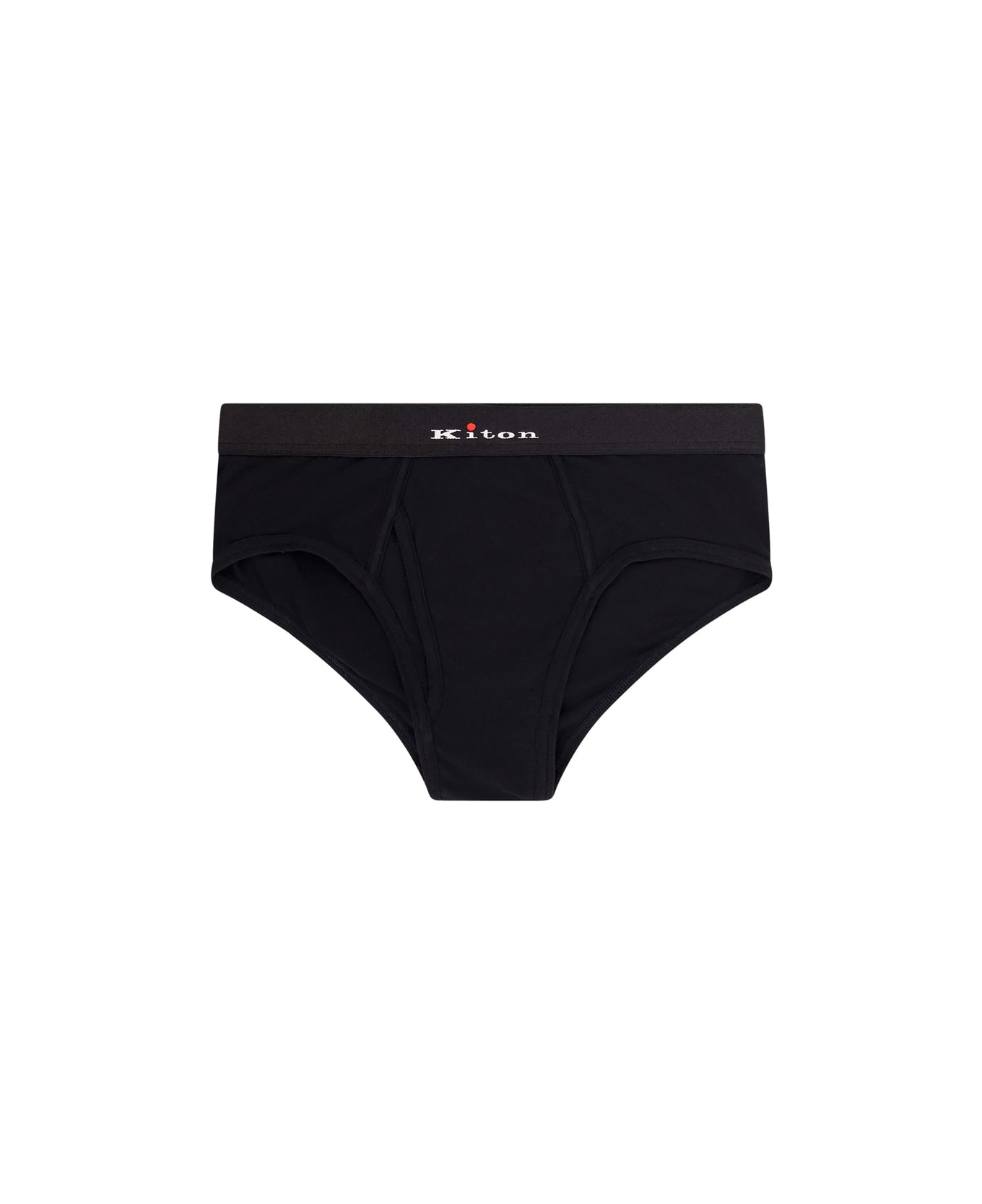 Kiton Stretch Cotton Slip - Black