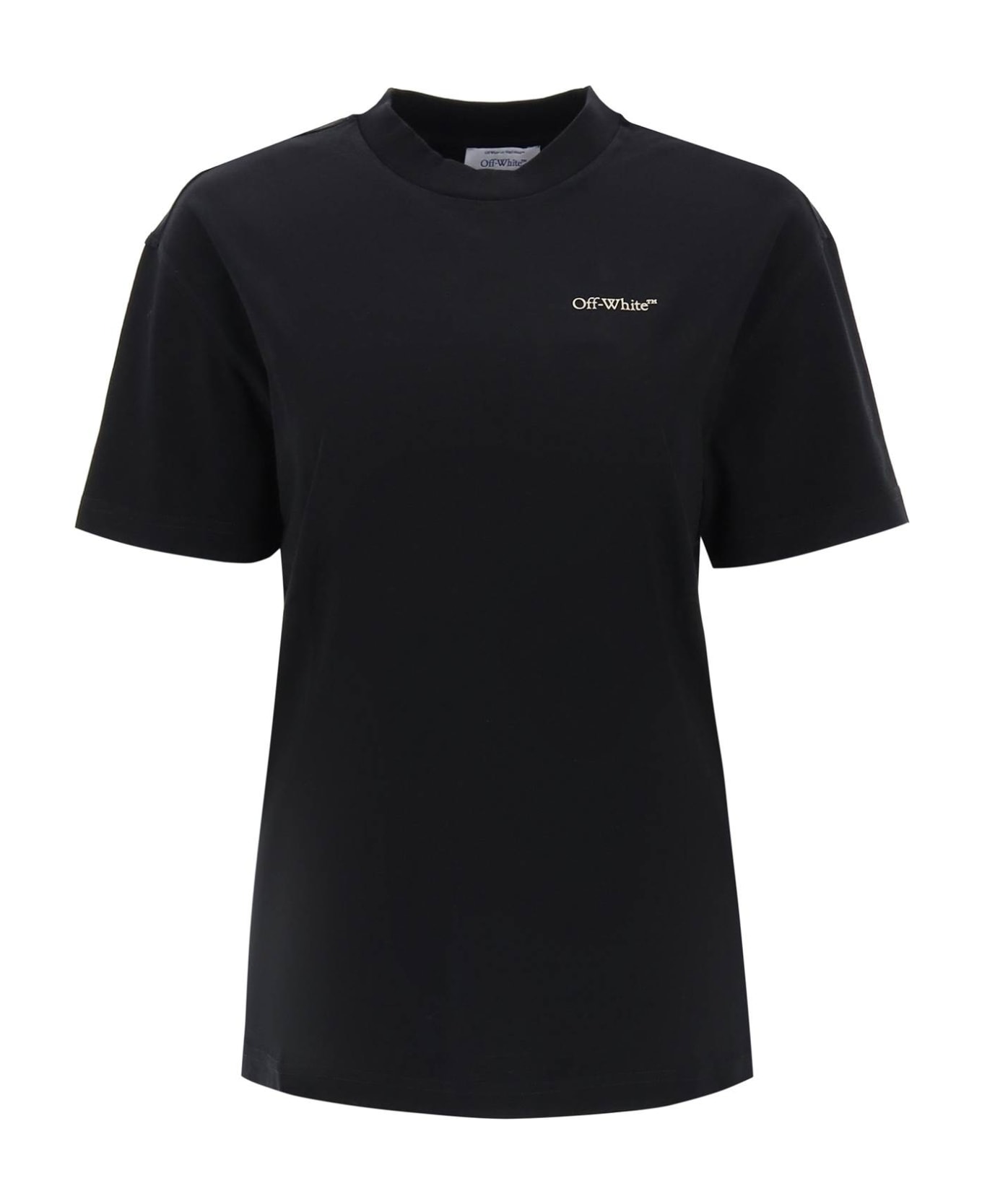 Off-White Embroidered Diag Tab Casual T-shirt - Black