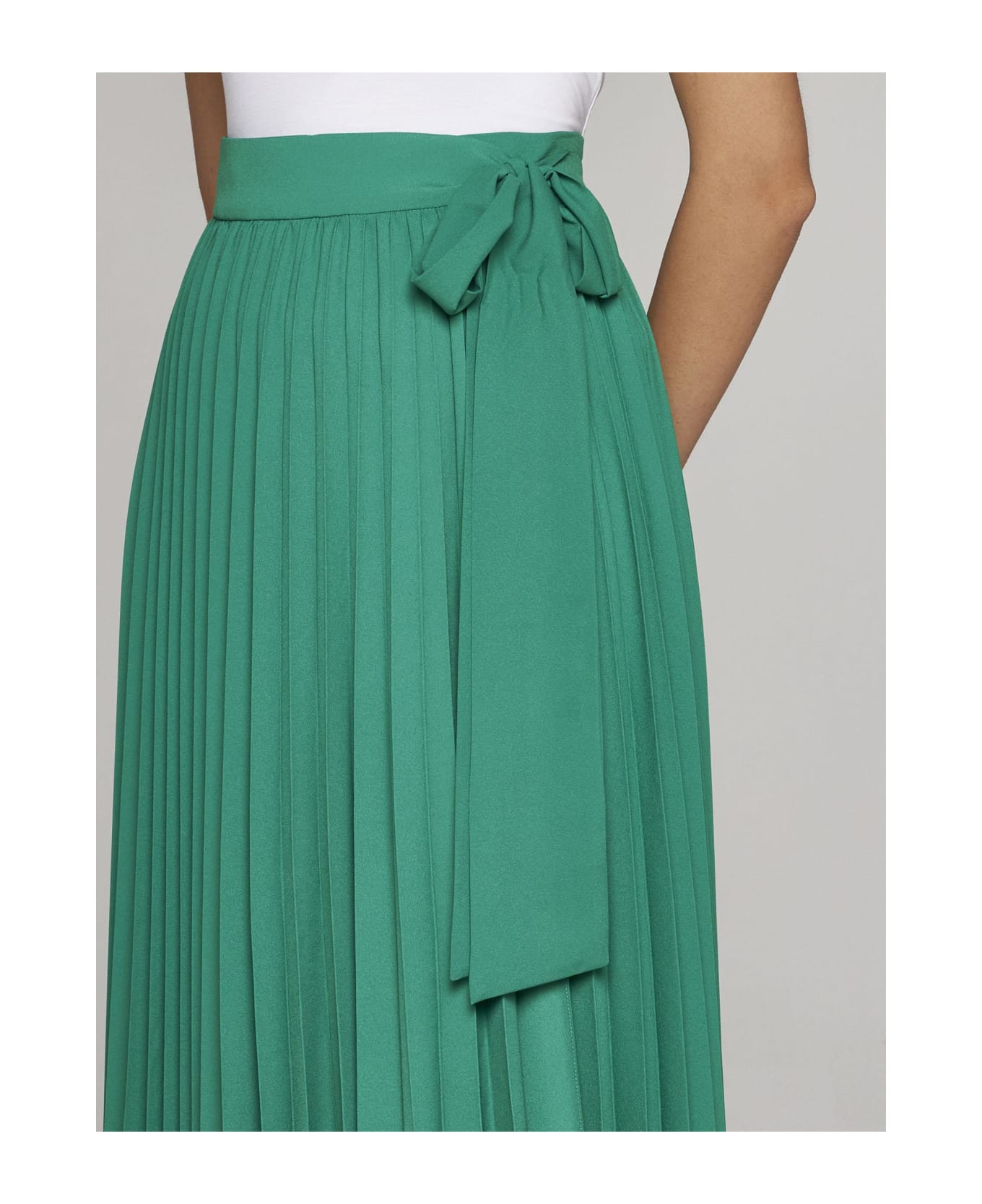 Parosh Palmer Pleated Maxi Skirt - Verde