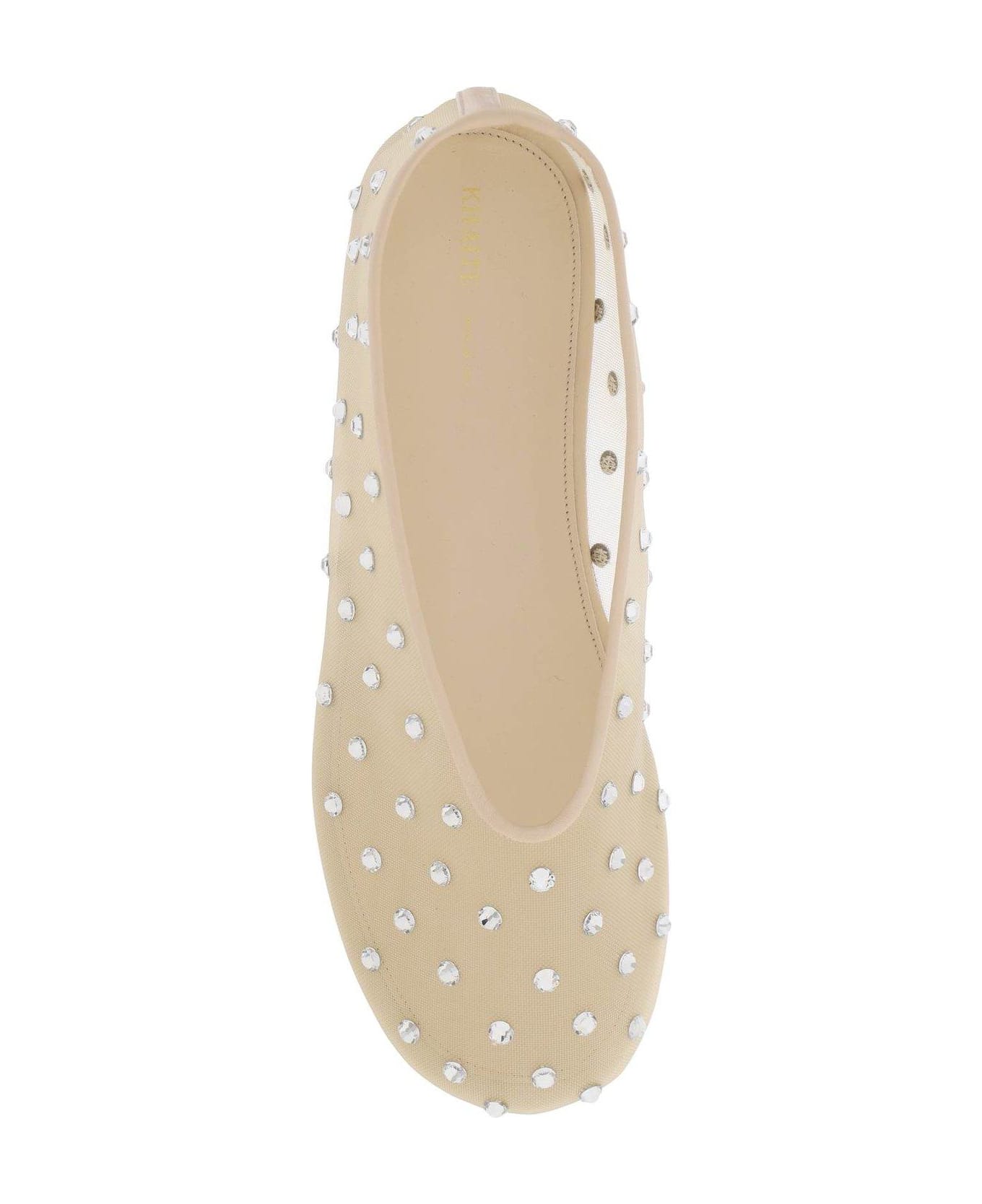 Khaite The Marcy Embellished Mesh Ballet Shoes - Nude