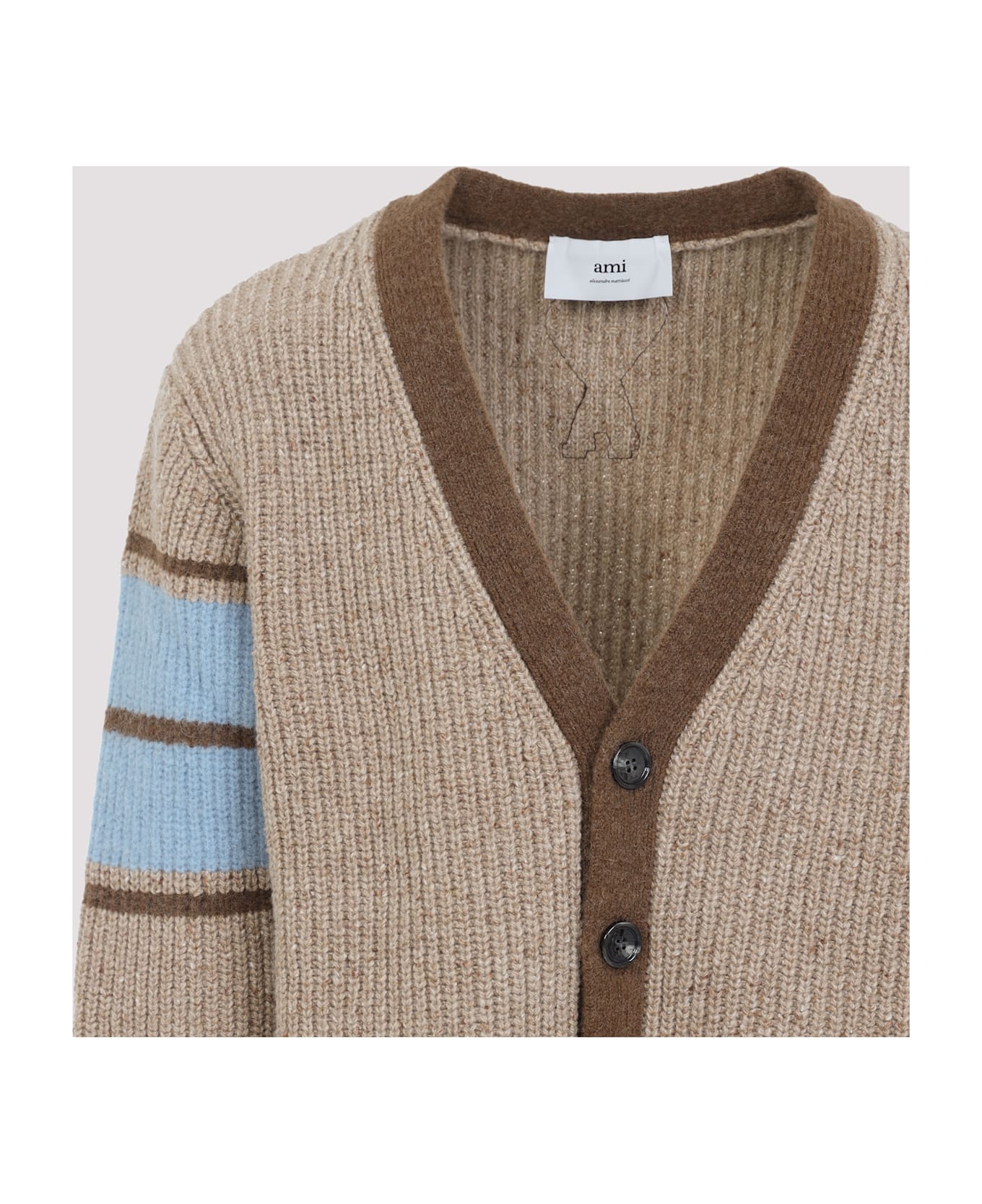 Ami Alexandre Mattiussi College Cardigan - Camel
