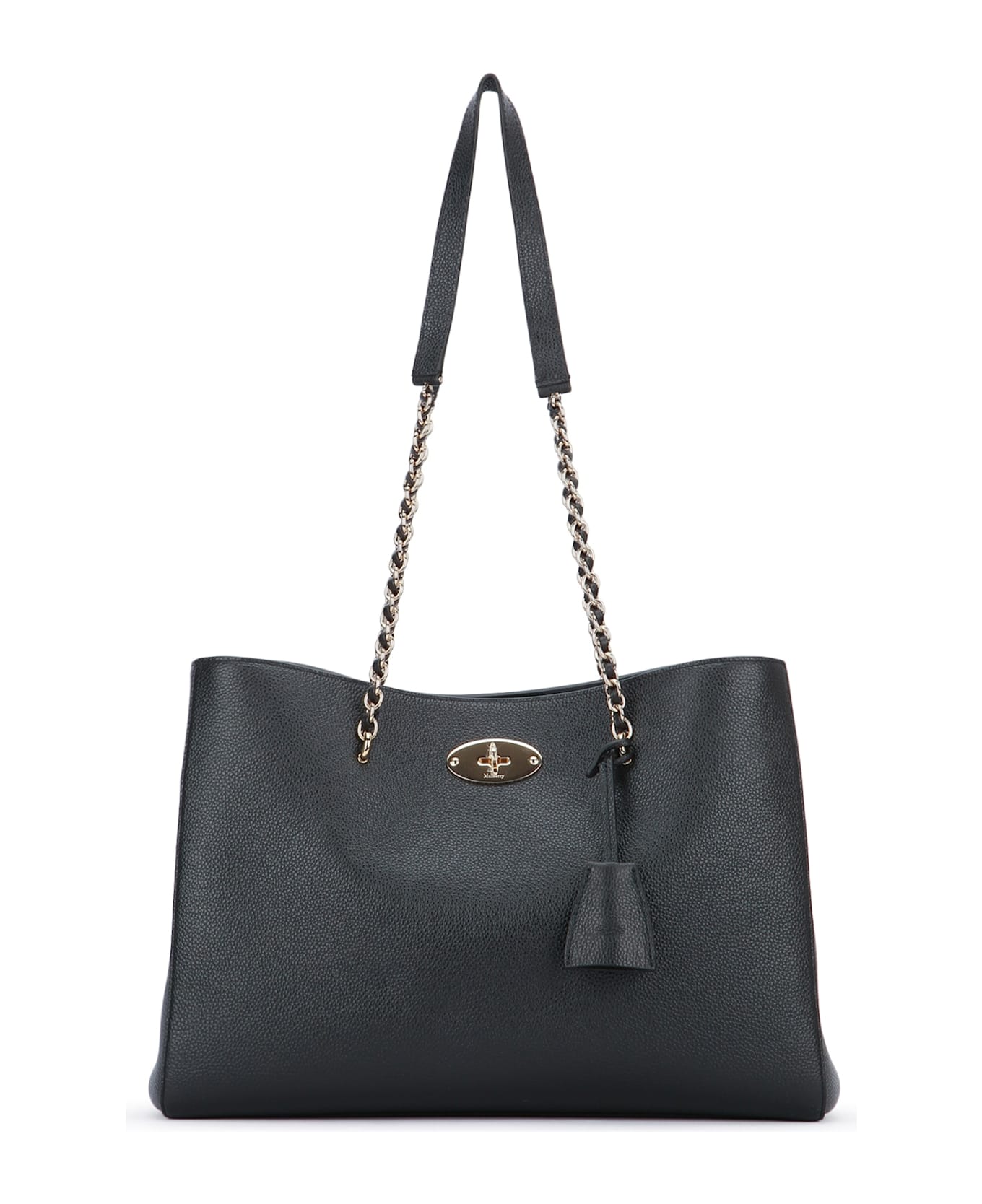 Mulberry Lily Chain Tote Small Classic Grain - BLACK