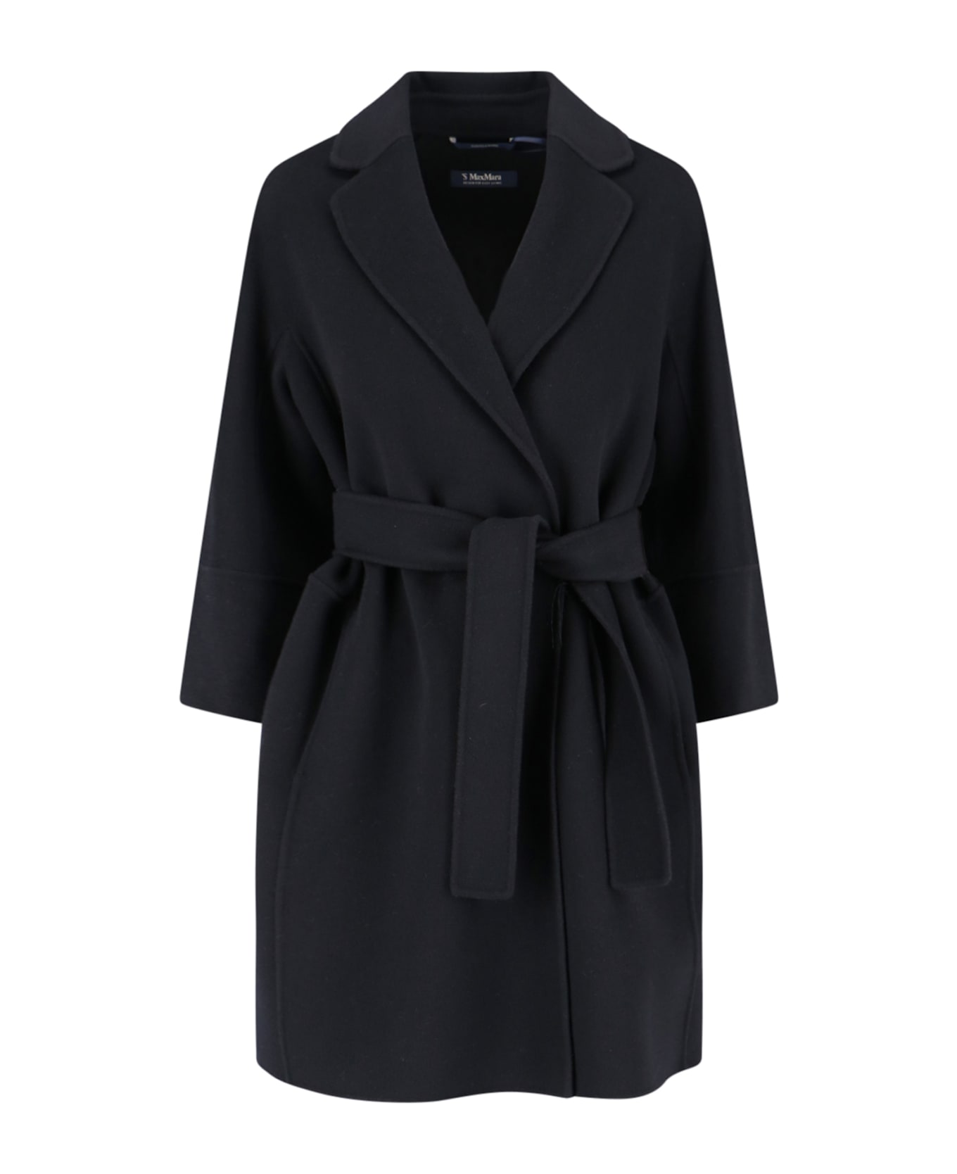 'S Max Mara 'arona' Short Coat - BLACK