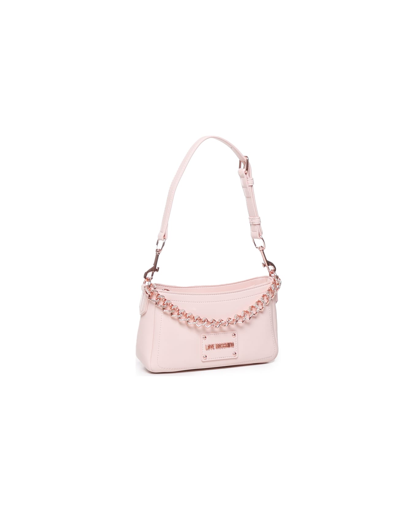 Love Moschino Love Handbag With Ton Sur Ton Chain - Cipria+strass chain r.gold トートバッグ