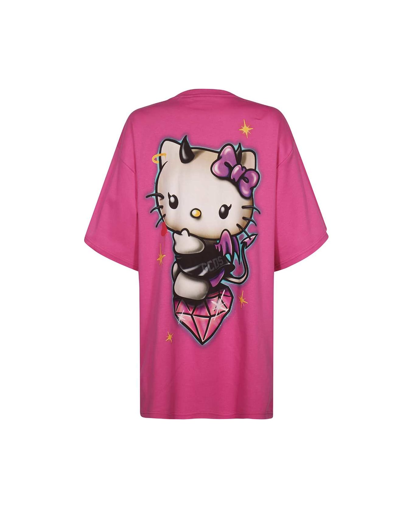 GCDS X Hello Kitty - Cotton T-shirt Dress - Fuchsia