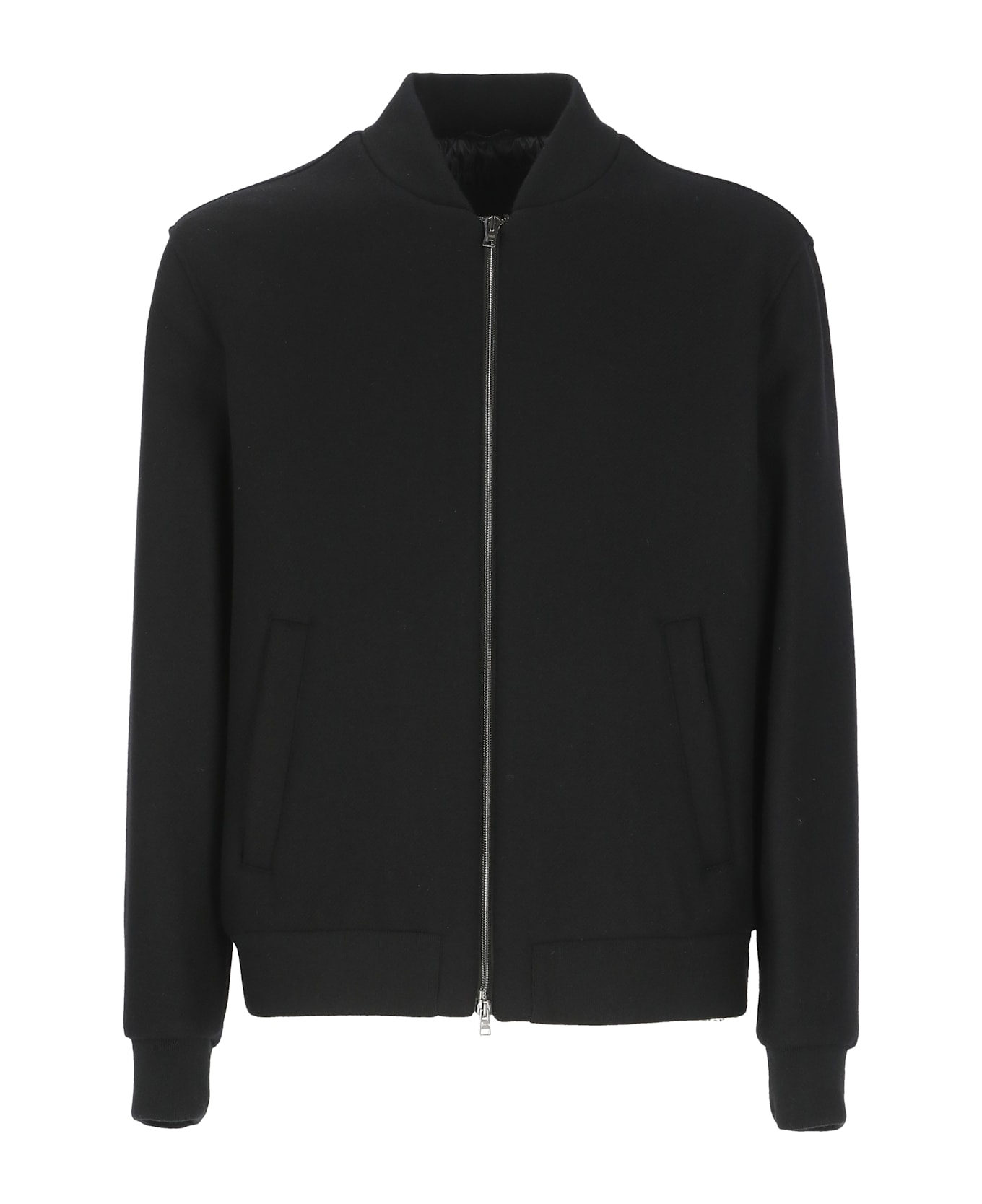 Herno Wool Blend Bomber Jacket - Black