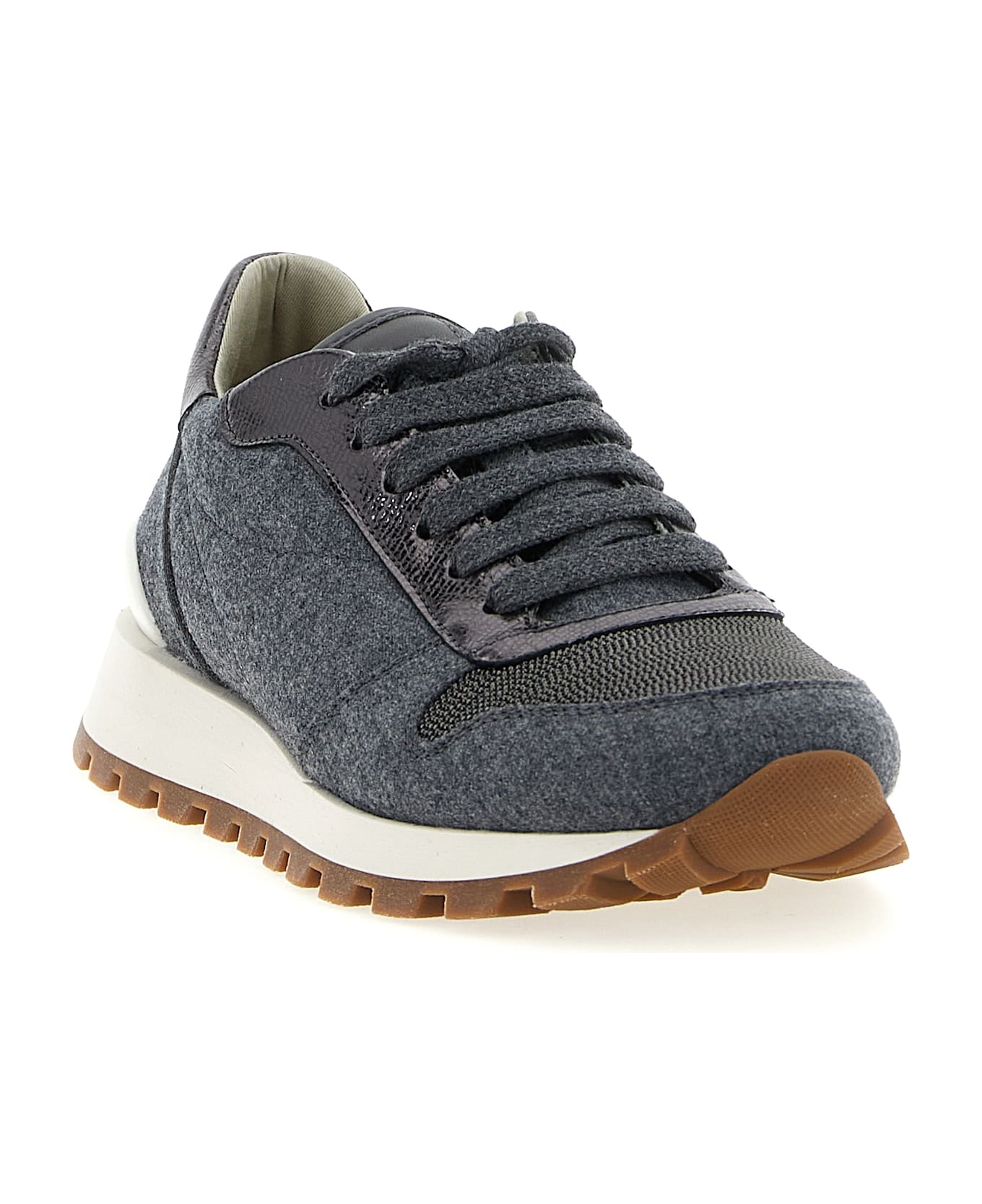 Brunello Cucinelli 
runners Precious Toe
 Sneakers - Gray