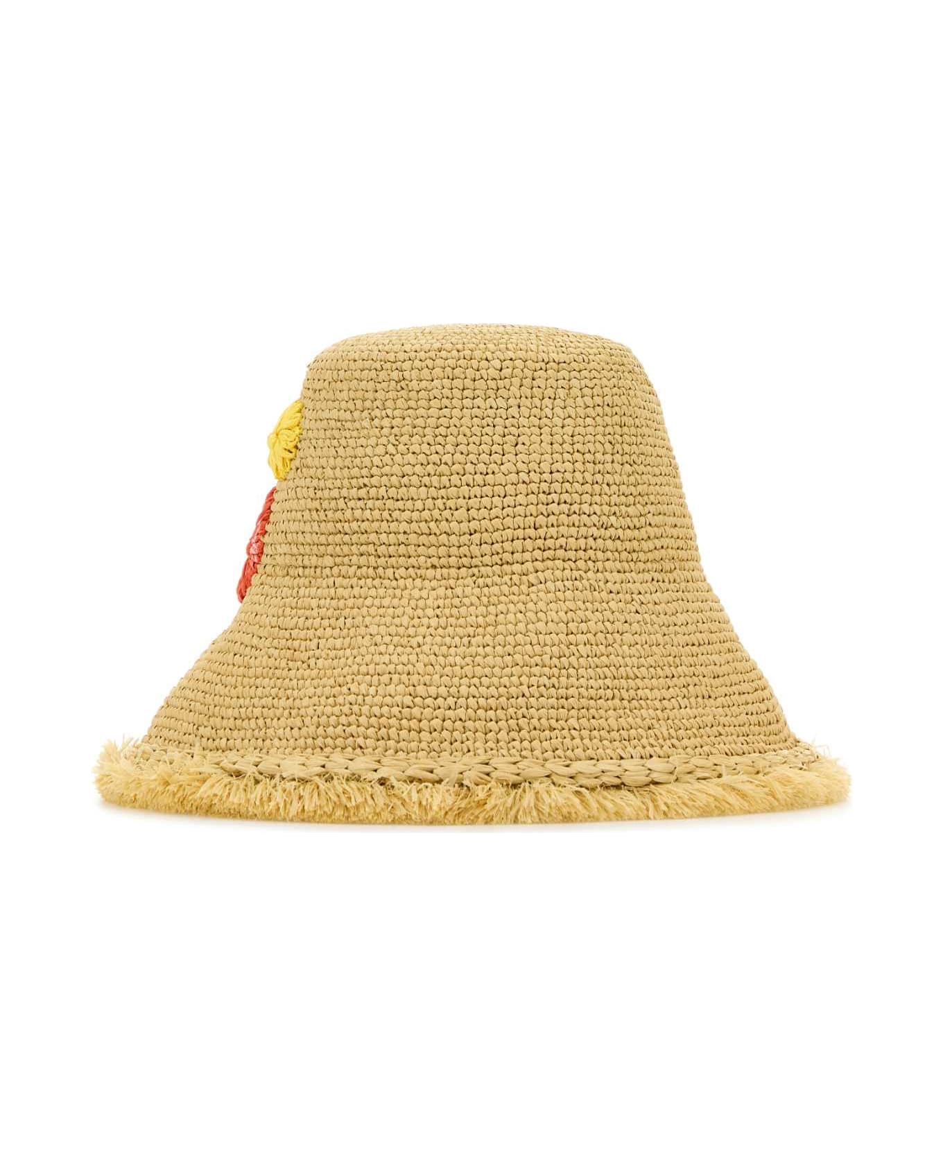 Prada Raffia Hat - NATURALEARANCIO