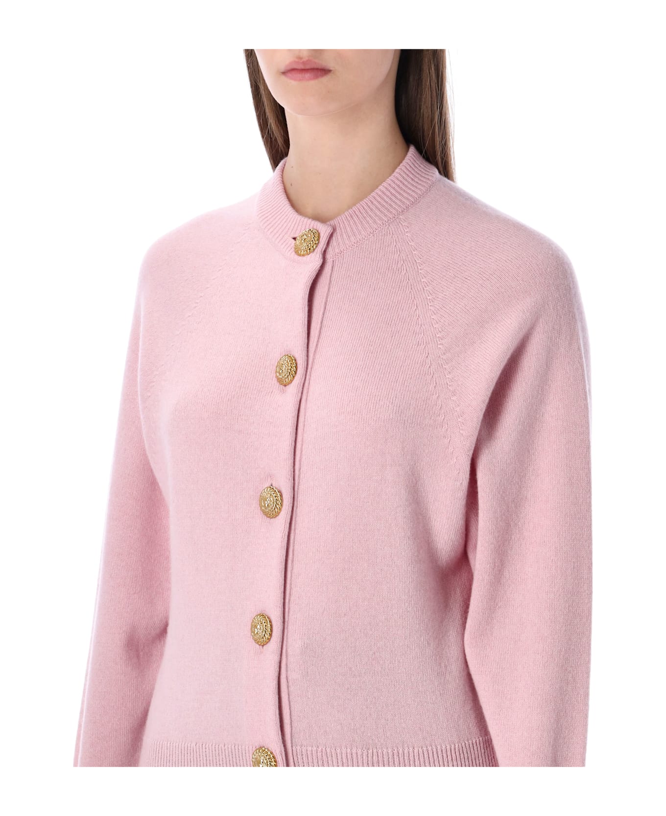 Balmain Eco-cashmere Buttoned Cardigan - PINK