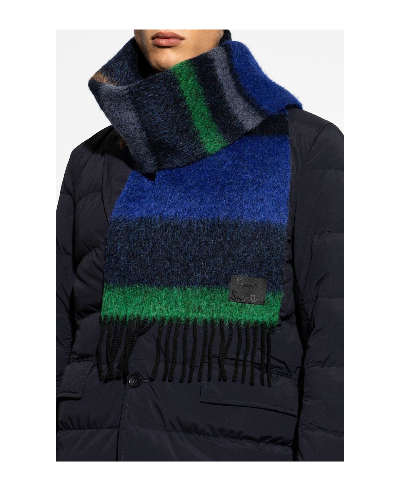 Paul Smith Striped Scarf - Blue