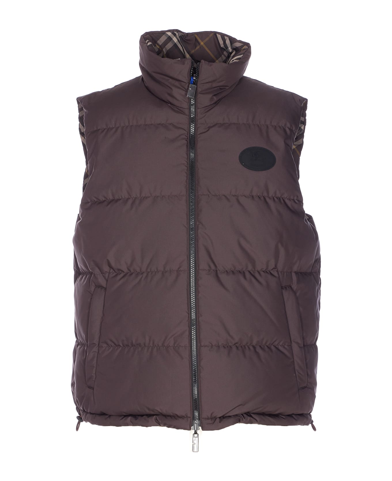Burberry Check Reversible Padded Vest - Brown