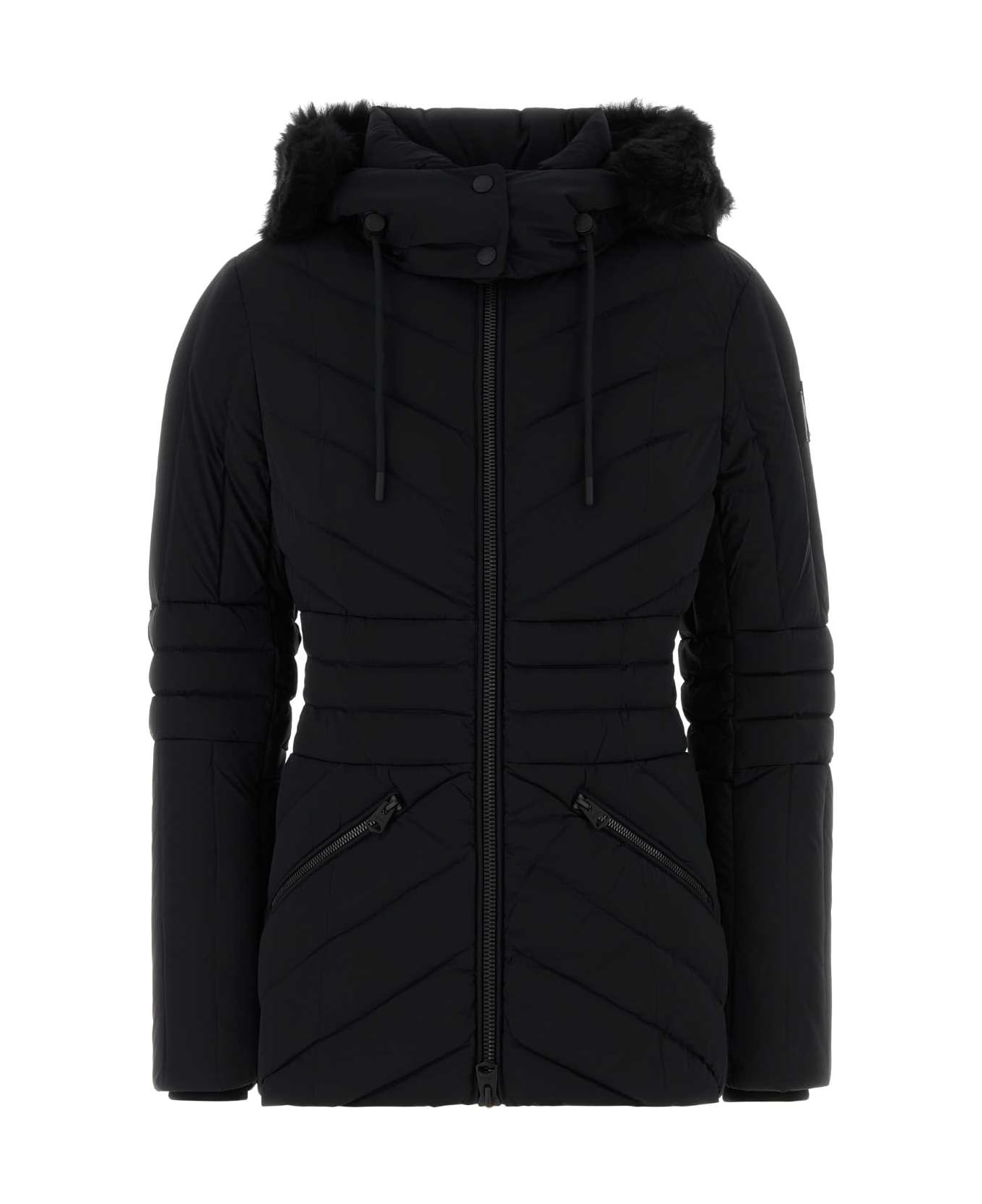 Mackage Black Stretch Nylon Nadia Down Jacket - BLACK