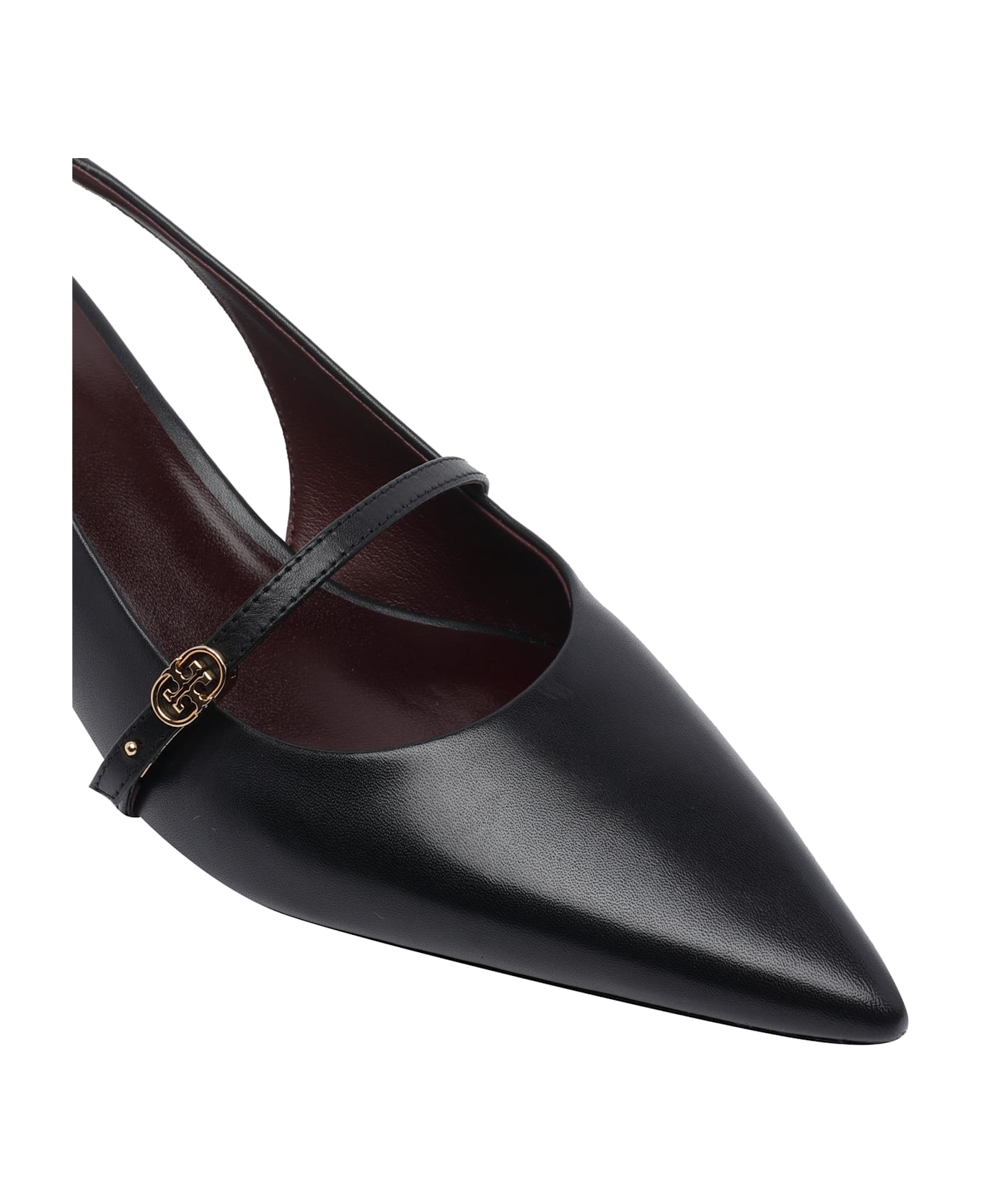 Tory Burch Double T Buckle Slingback - Black