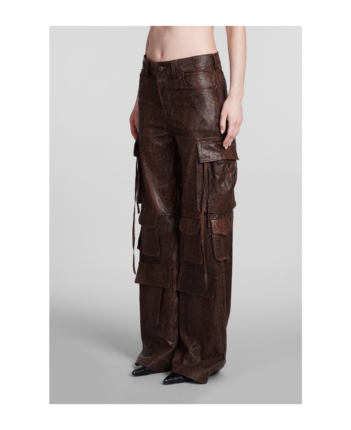 Salvatore Santoro Pants In Brown Leather - brown ボトムス