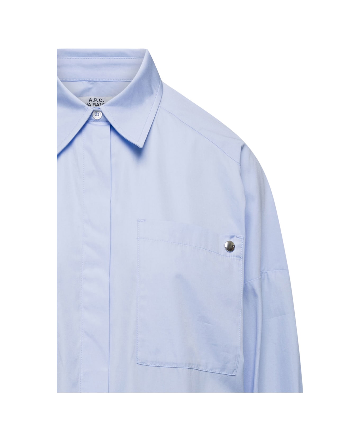 A.P.C. Light Blue Maxi Shirt In Cotton Woman - Blu