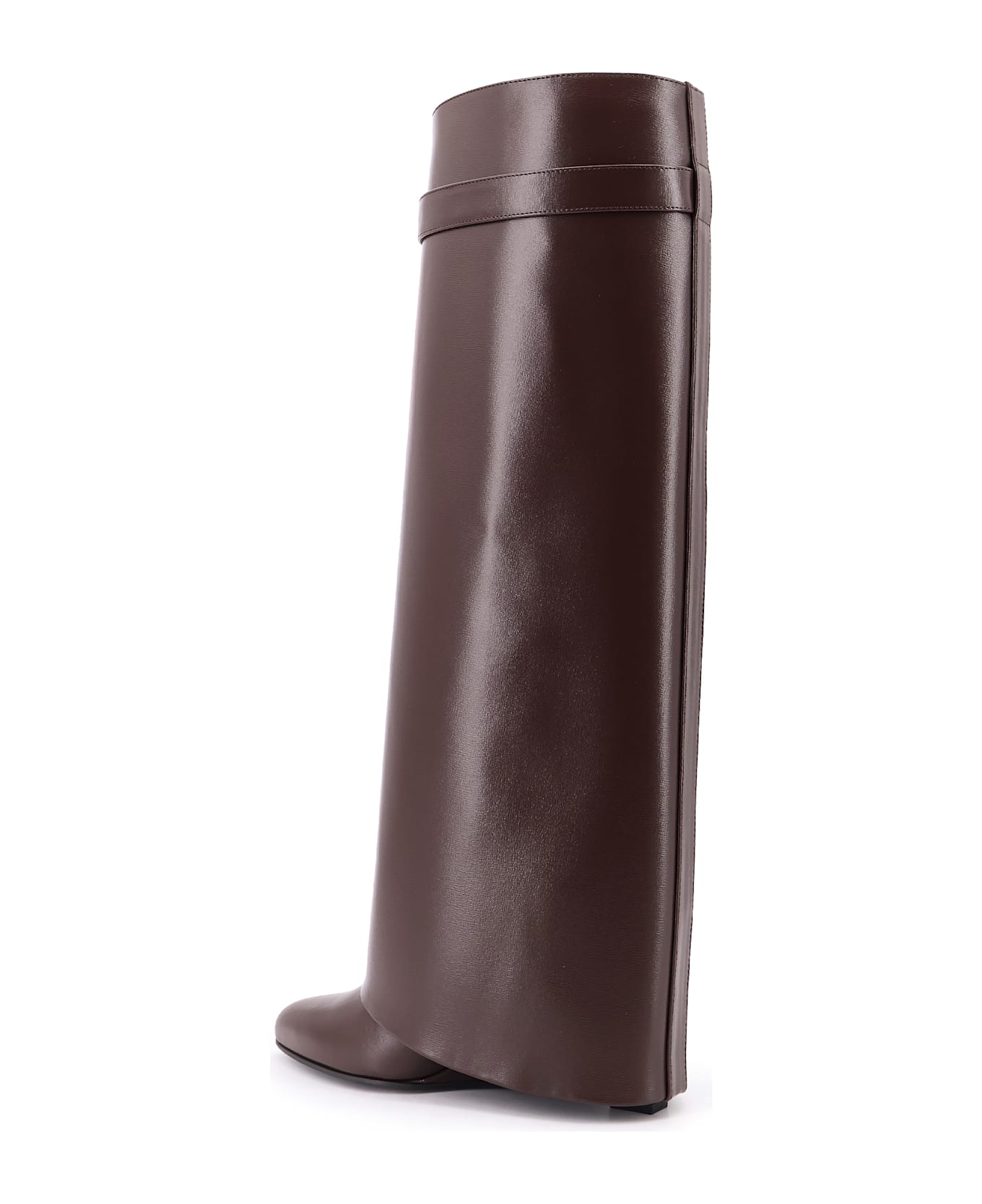 Givenchy Shark Lock Leather Boots - EBONY BROWN ブーツ