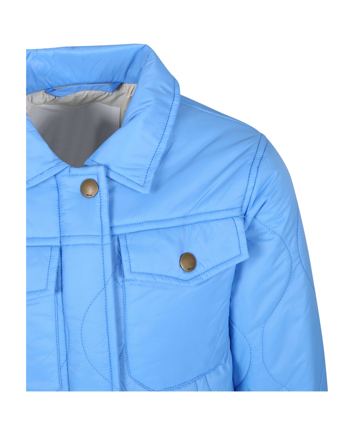 Molo Light Blue Down Jacket For Kids - Light Blue