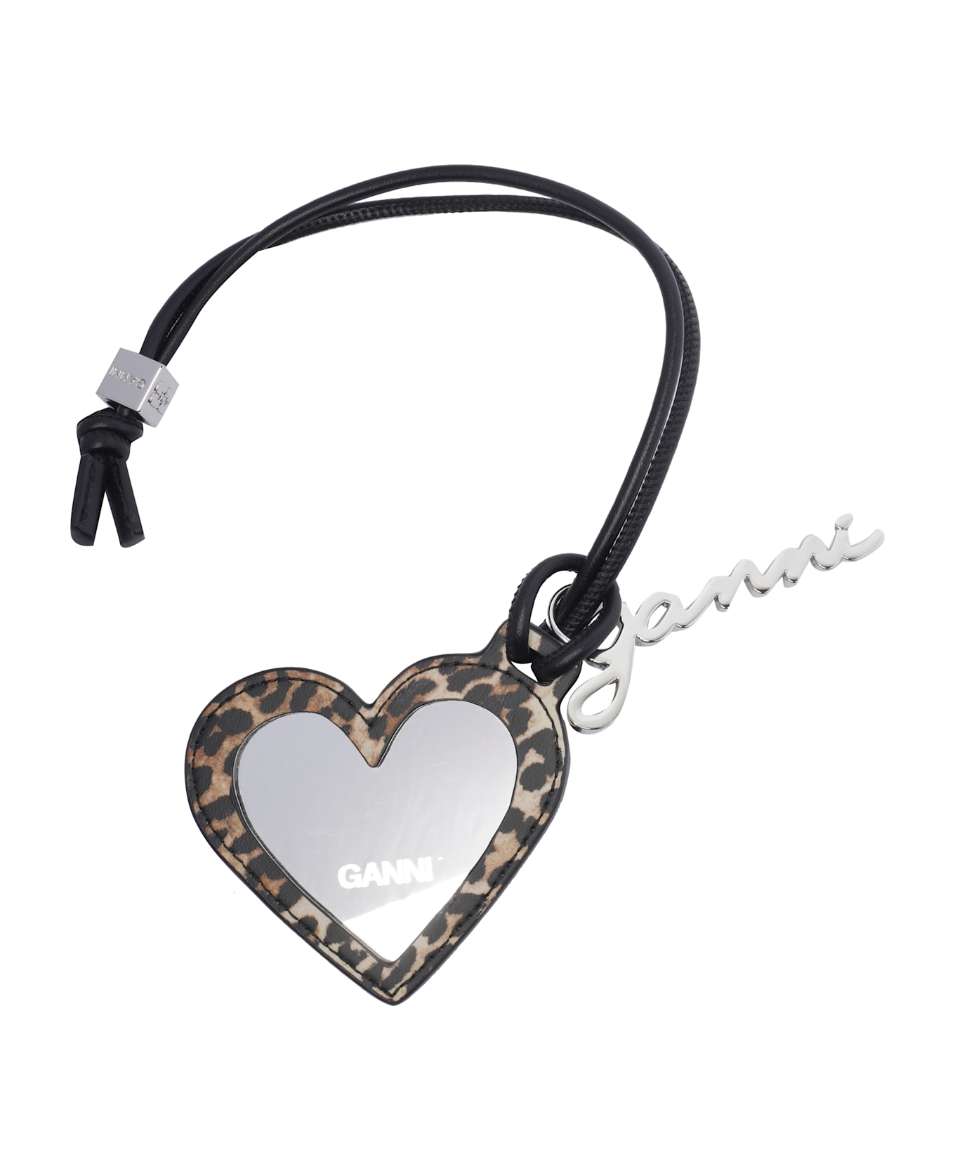 Ganni Bou Heart Mirror Keyring - ANIMALIER