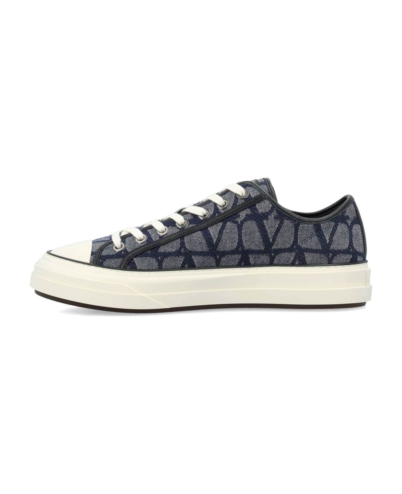 Valentino Garavani Toile Iconographe Sneaker - MELANGE DENIM/NERO/IVORY-NERO-FONDA