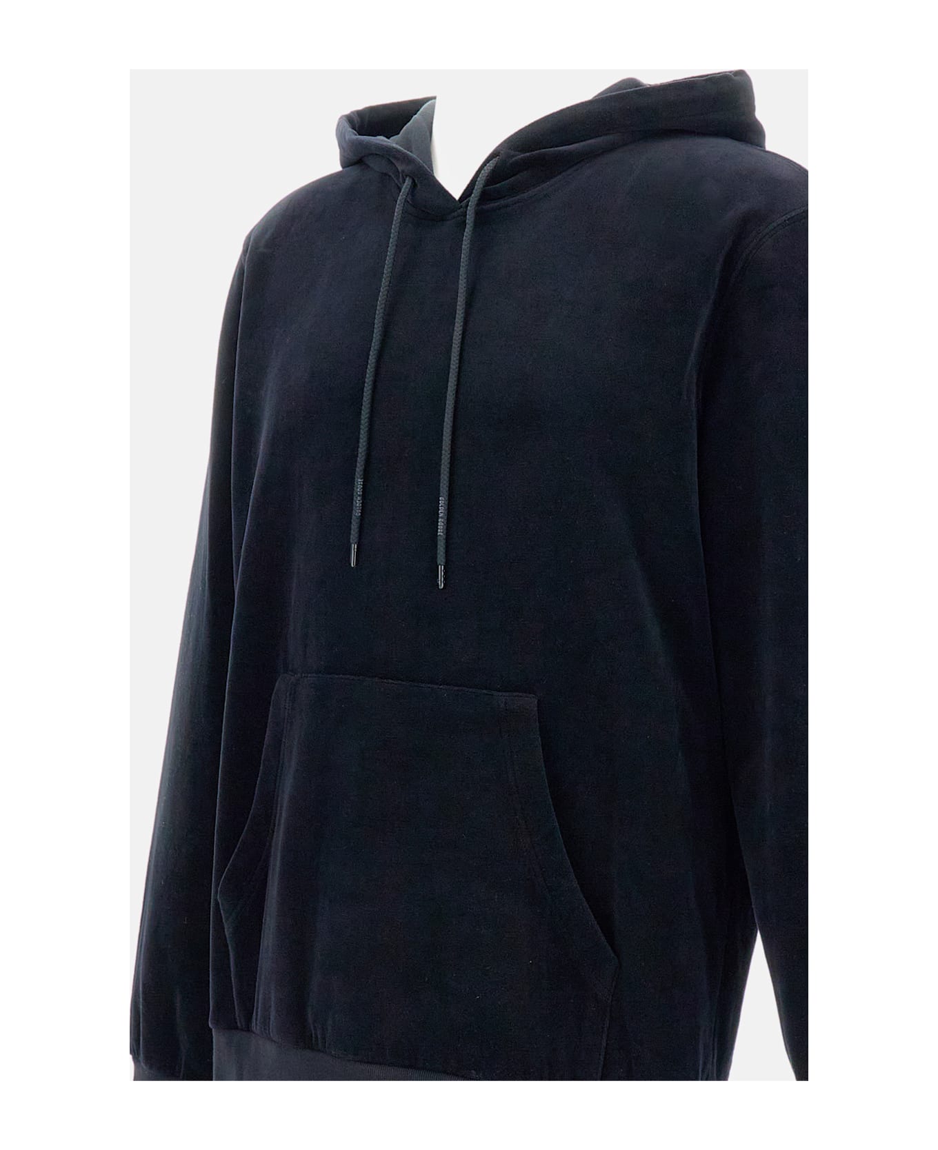 Golden Goose Journey M
s Hoodie Swatshirt Double Chenille Laser Print - Black