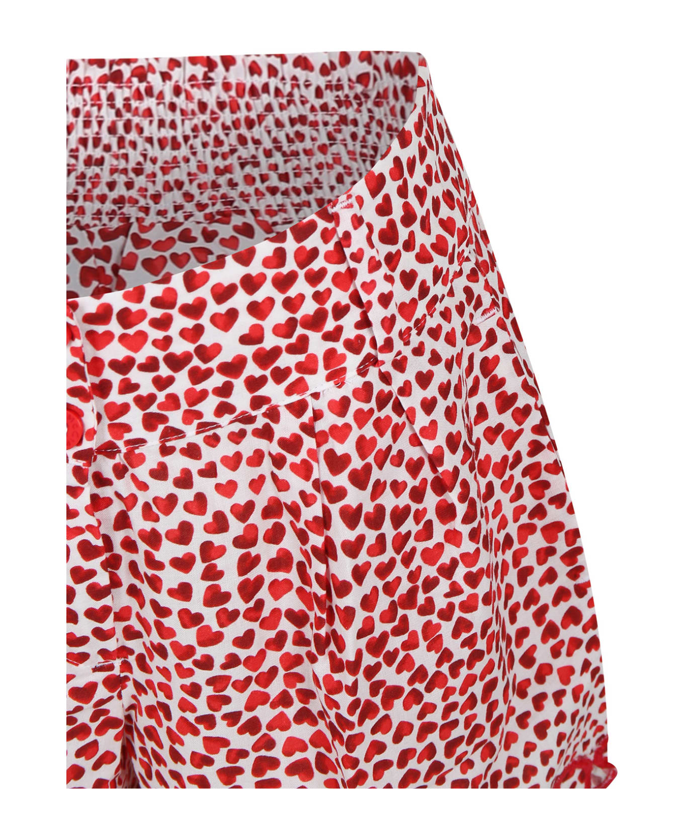 Stella McCartney Kids Red Short For Girl With Hearts - Red