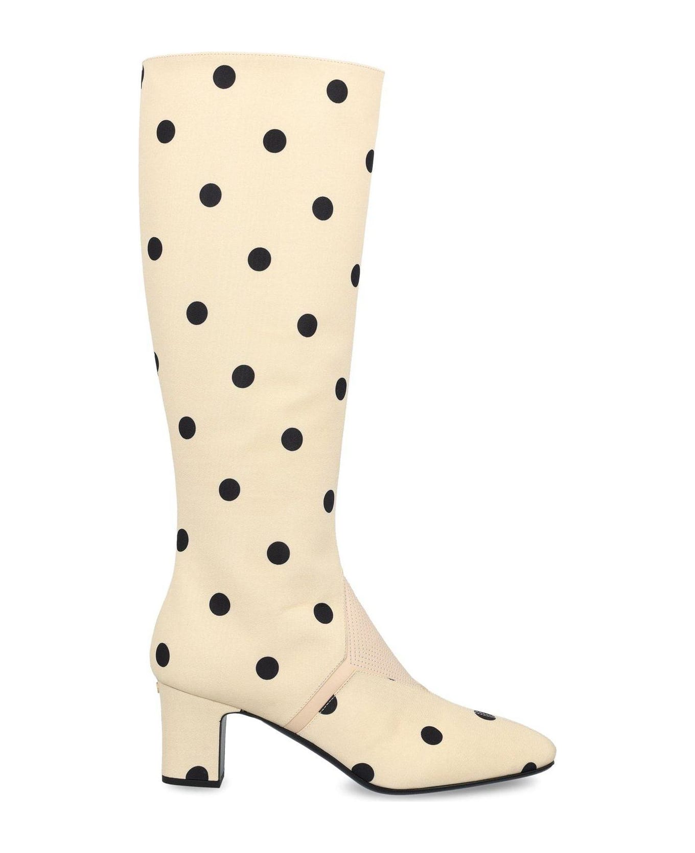 Valentino Garavani Equivoque Polka Dot Printed Boots - NEUTRALS/BLACK