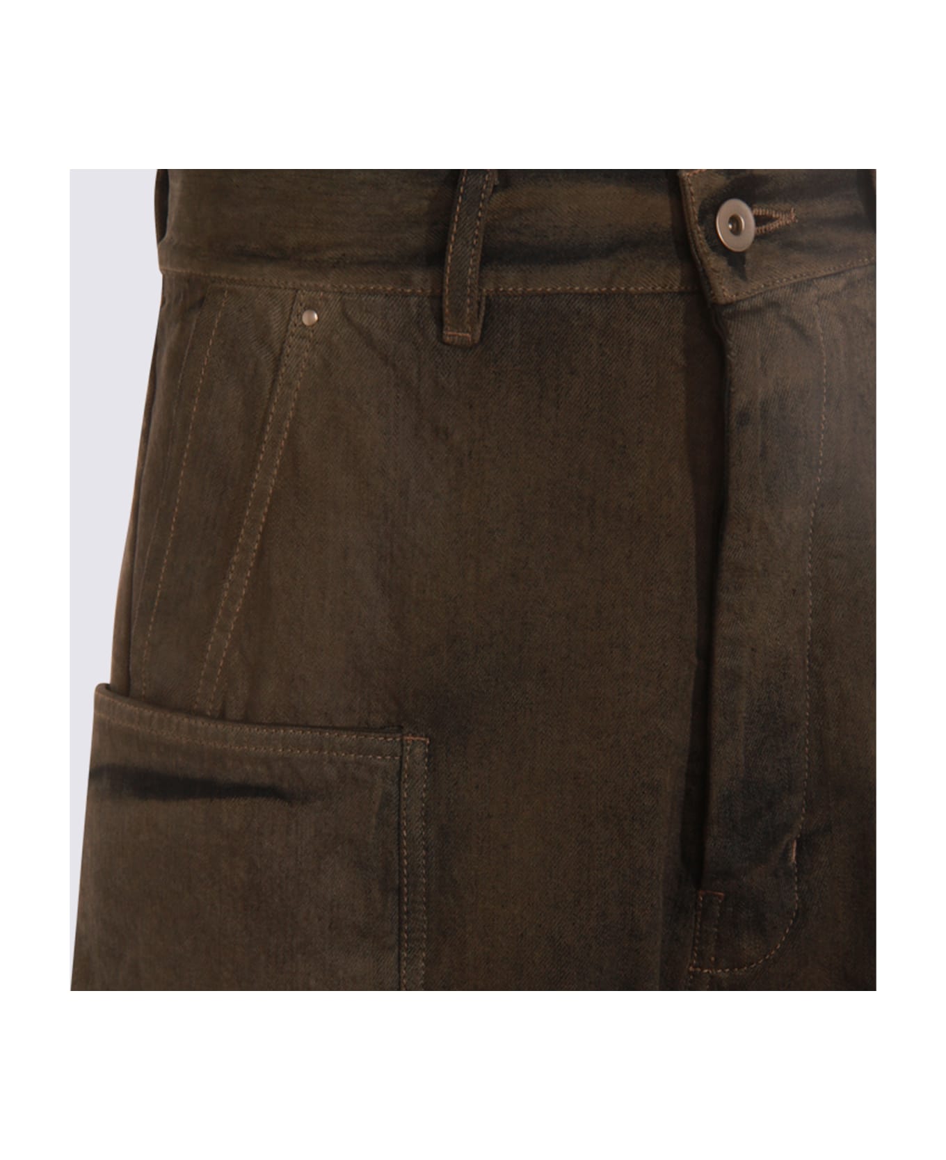 Rick Owens Dark Grey Cotton Stefan Cargo Jeans - DARKDUST DEGRADE