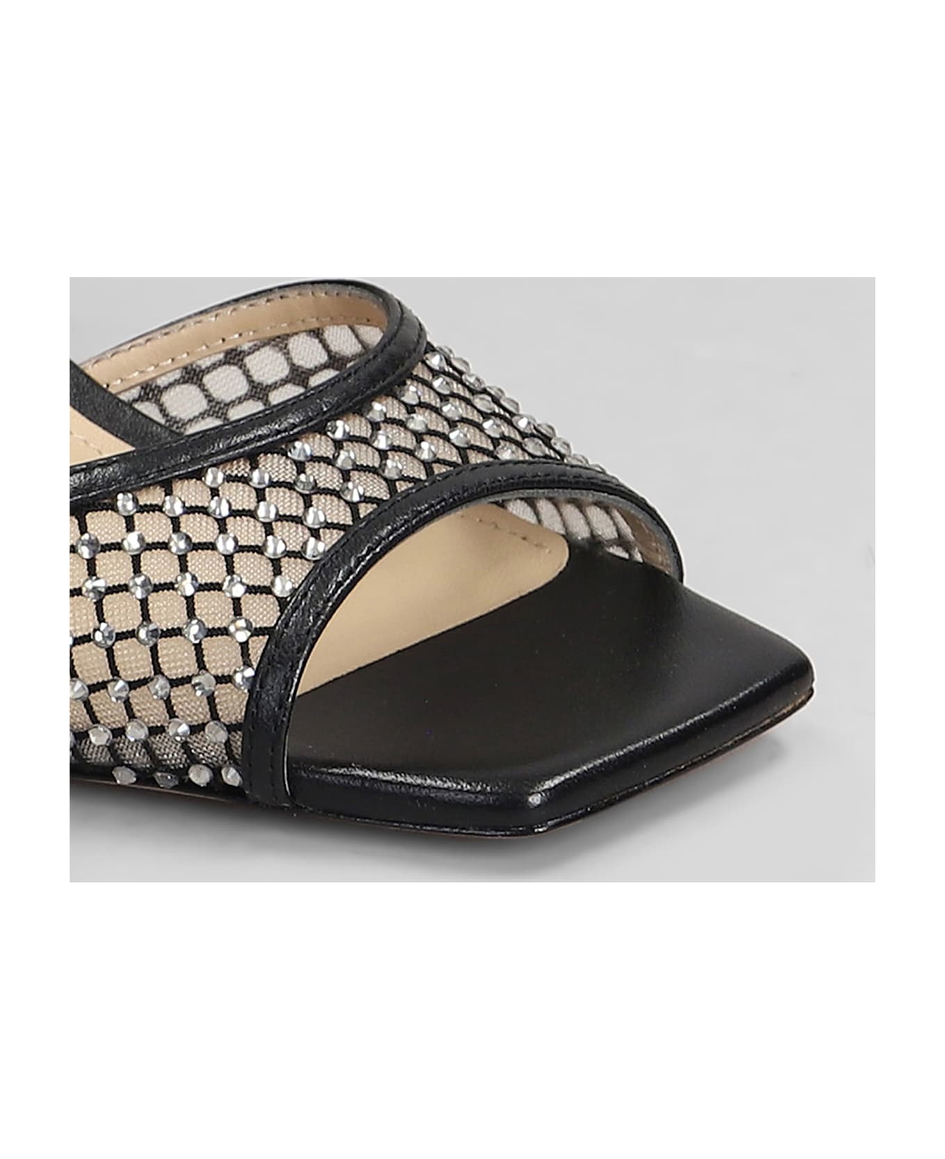 Lola Cruz Carmen 65 Sandals In Black Leather And Fabric - black