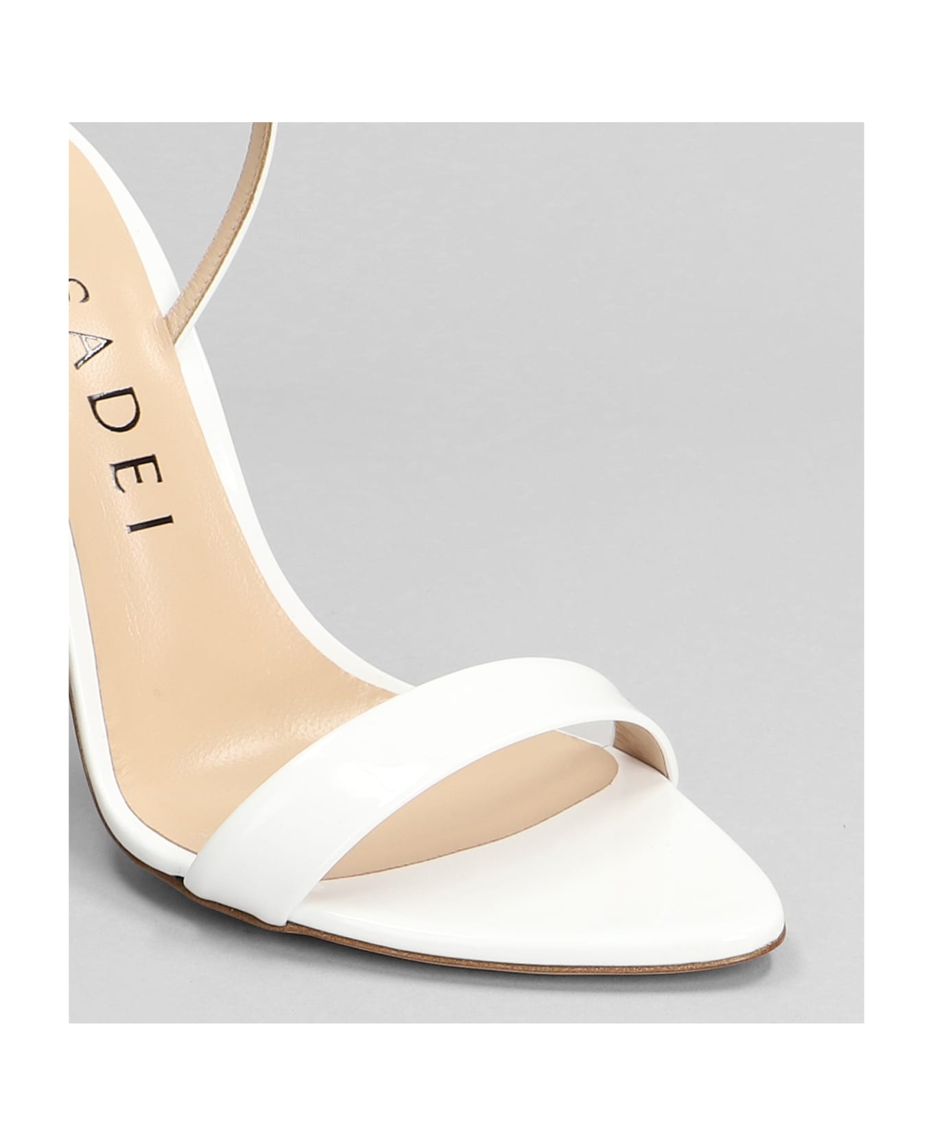 Casadei Scarlet Sandals In White Patent Leather - white