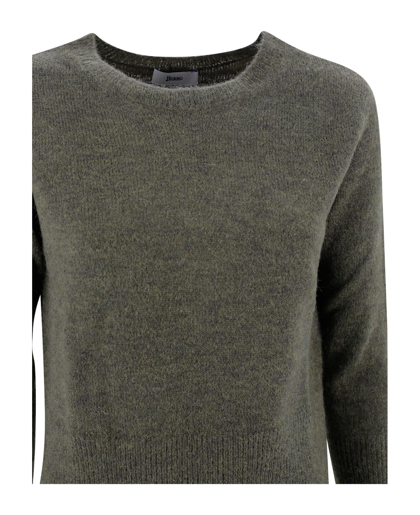 Herno Crew Neck Wool Sweater - Green